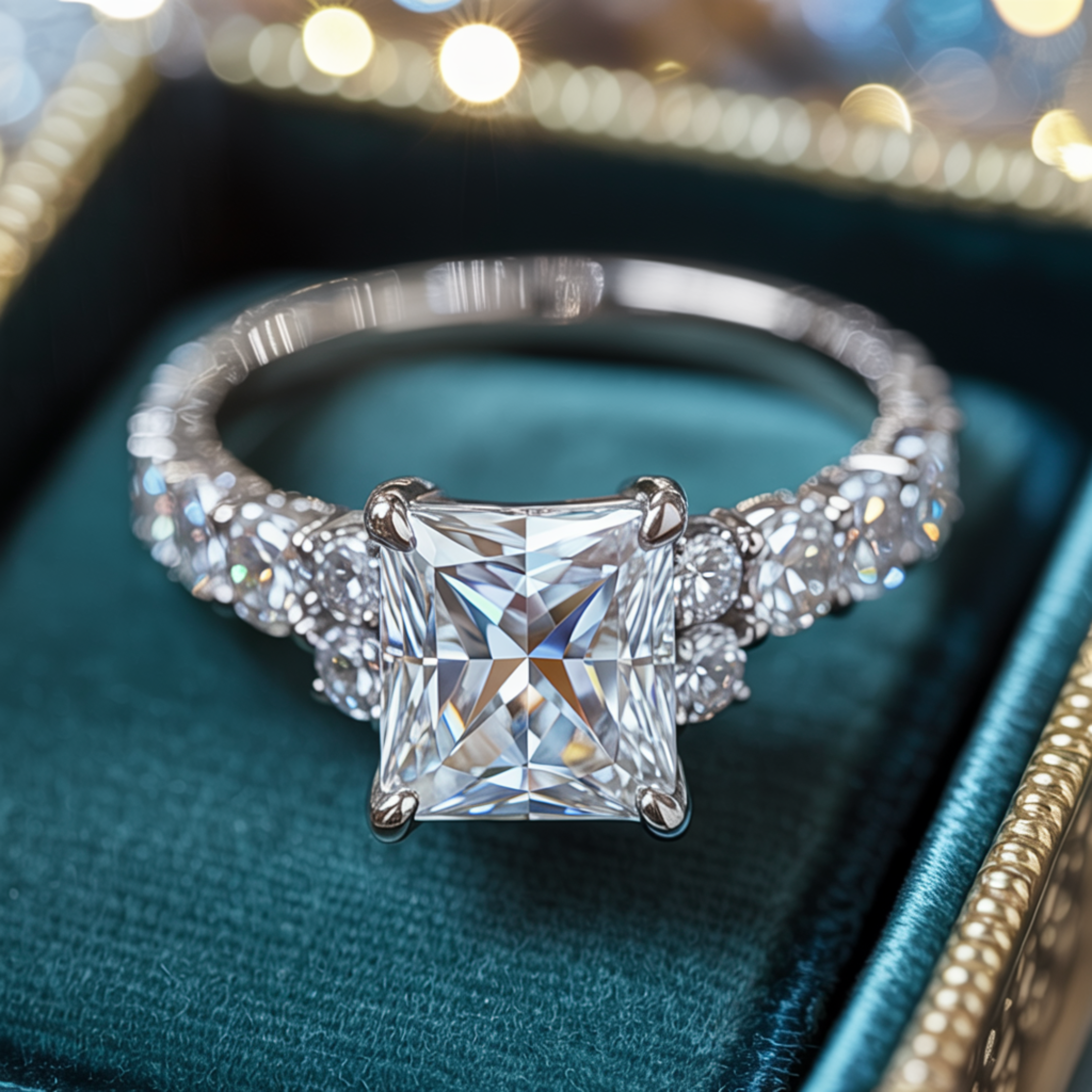 The Adelina Rae — Princess Cut Moissanite Ring