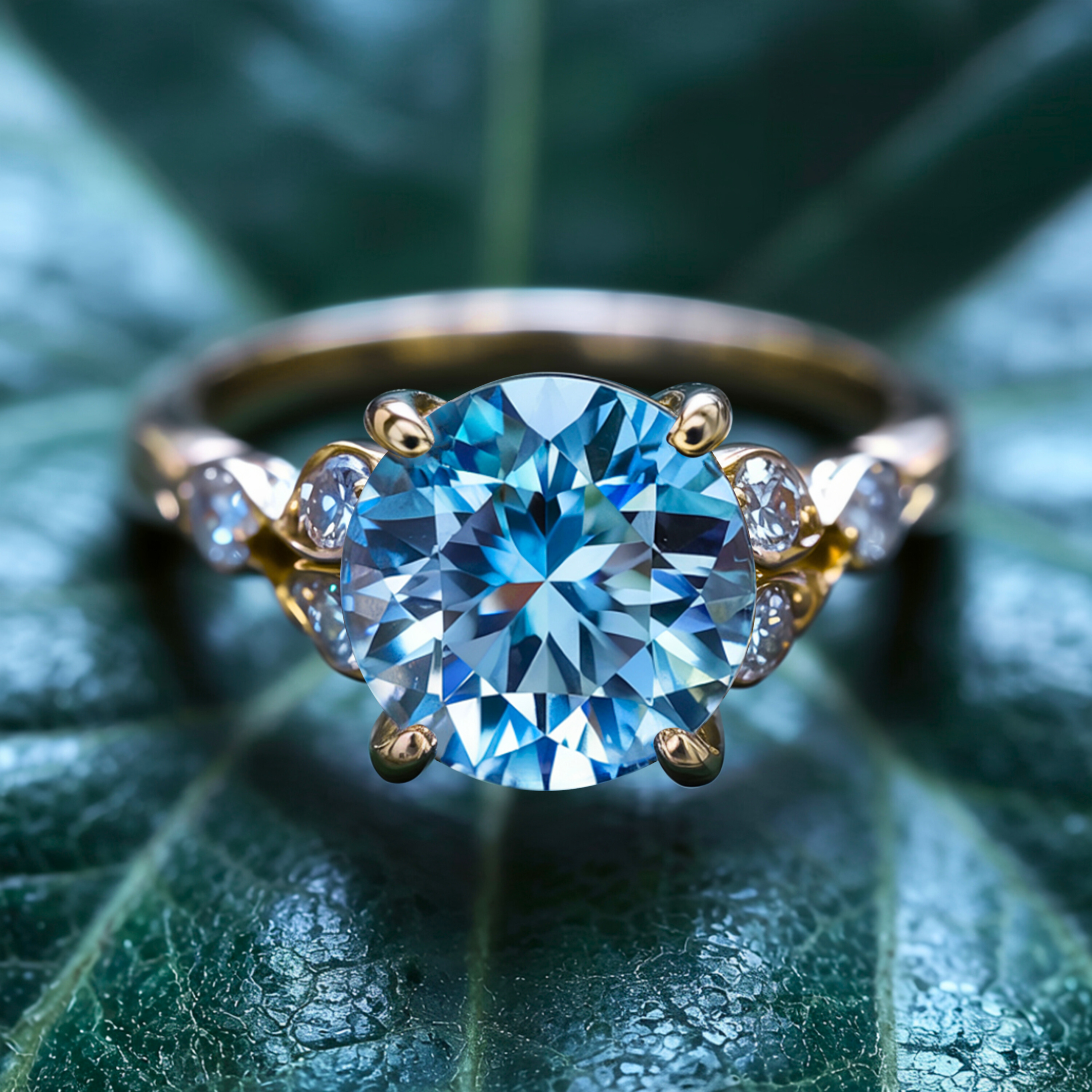 The Katalina 5CT Round Cut Moissanite Ring