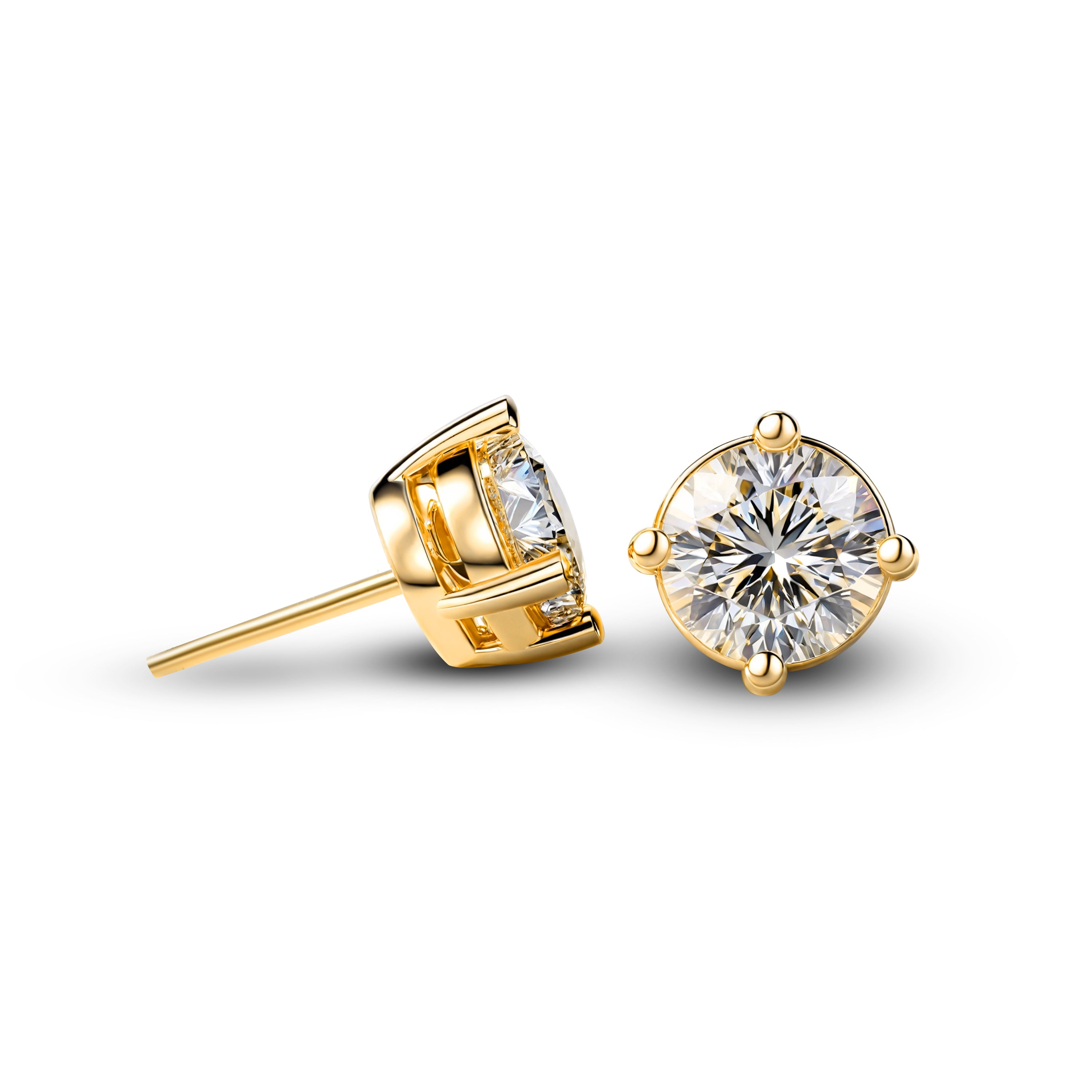 À ma magnifique épouse | Boucles d'oreilles Moissanite taille ronde | Cadeau pour elle