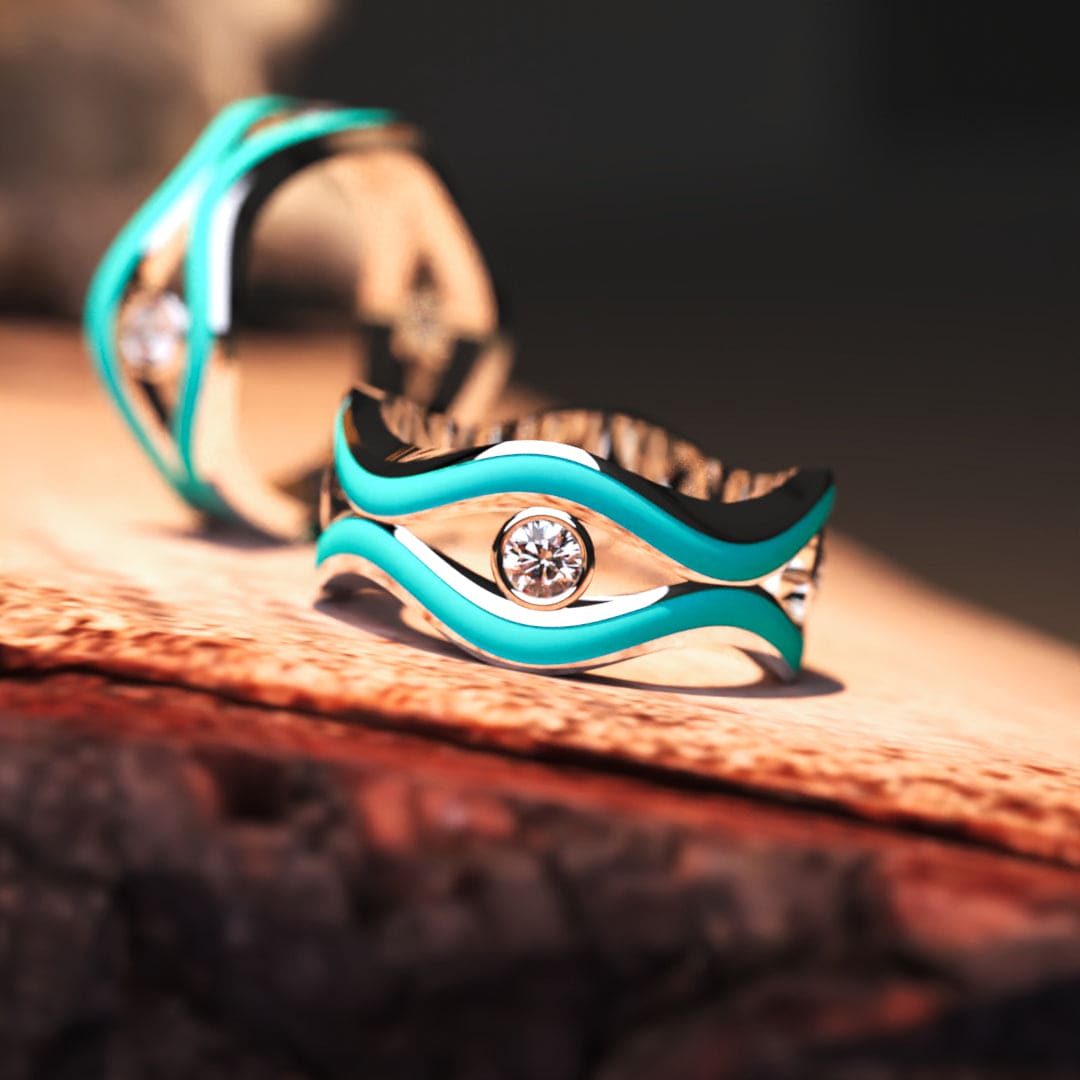 Dolphin's Eye: Ethical Diamond Ring - S925 Sterling Silver