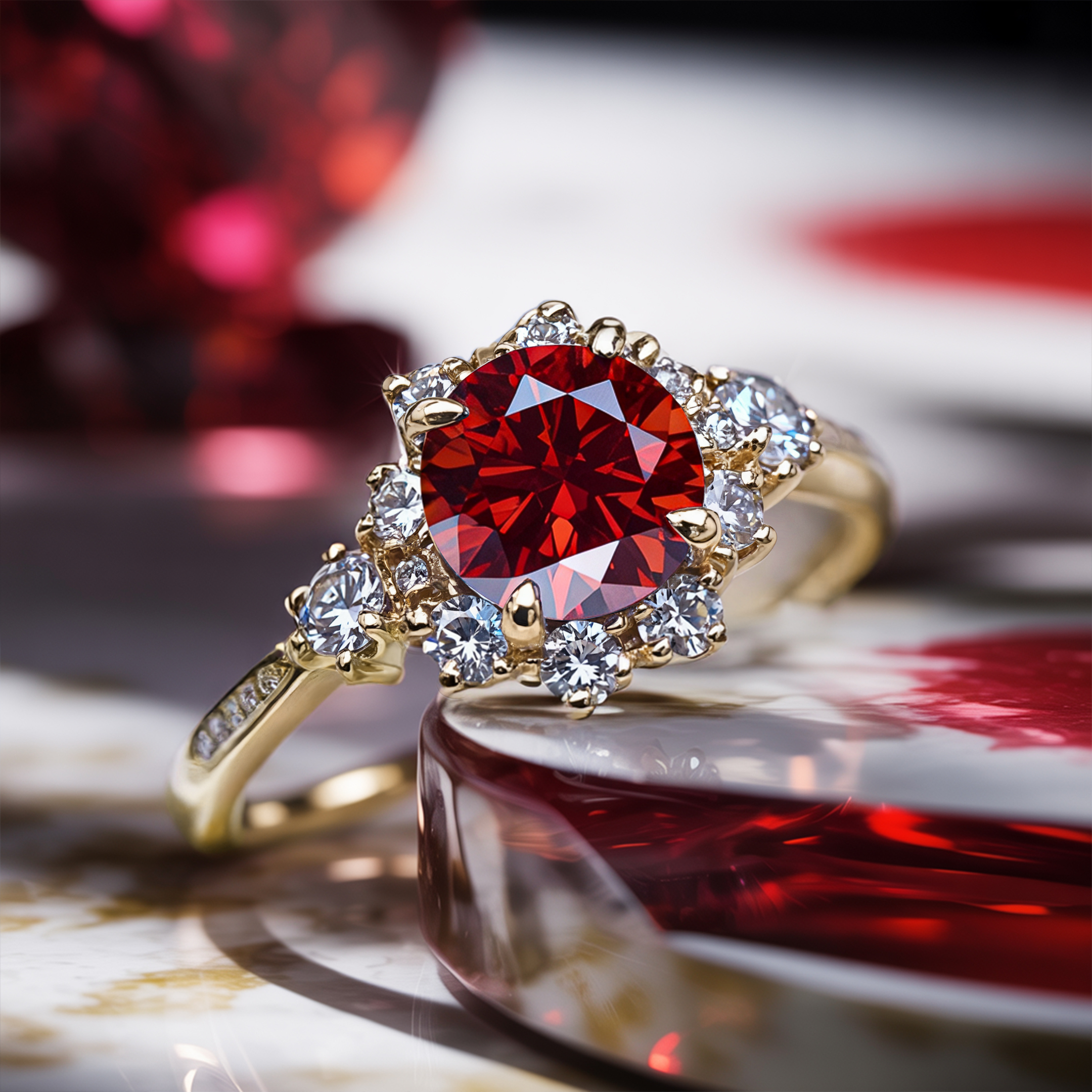 La Bague Bethany - Moissanite Rouge