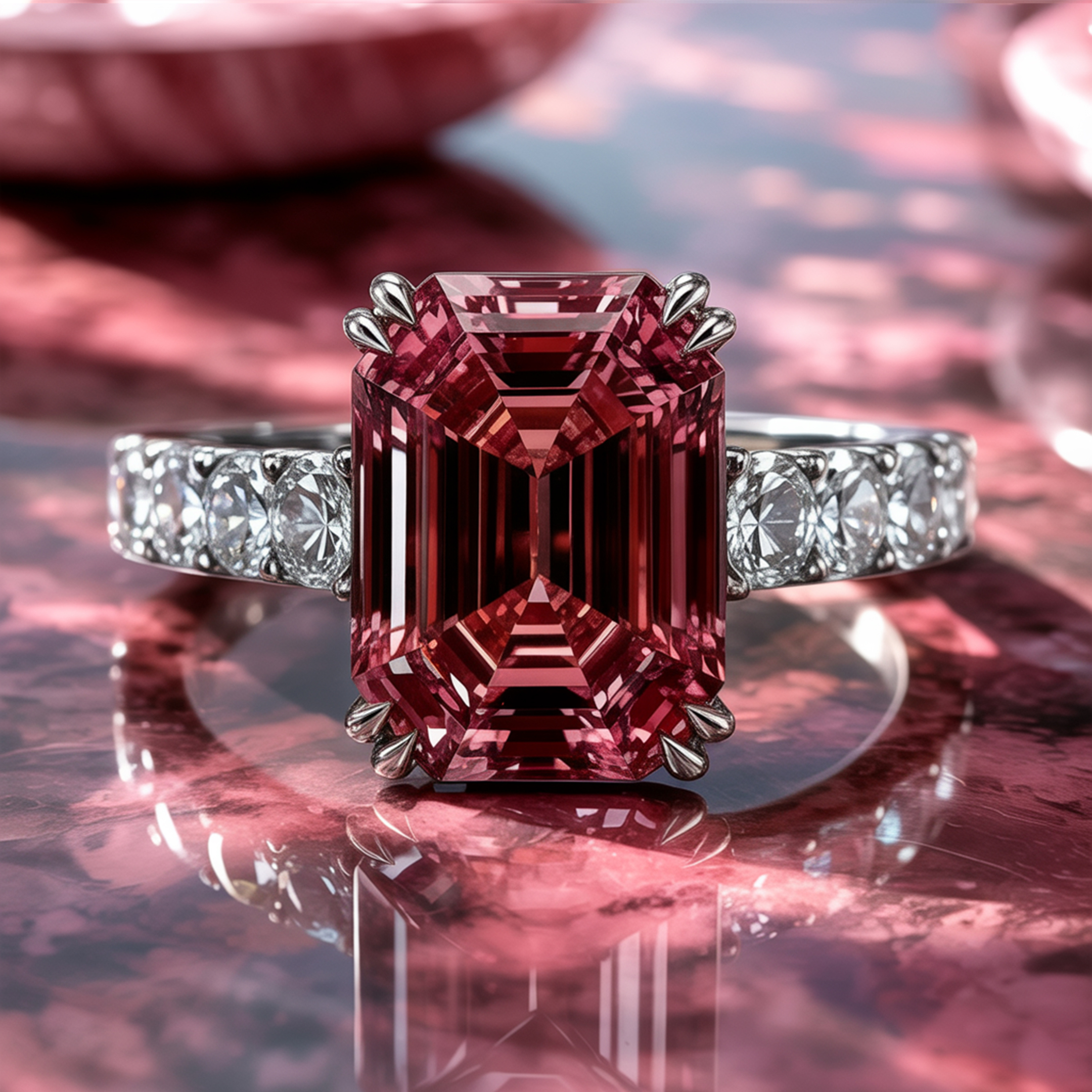 The Camilla - Red Moissanite Ring