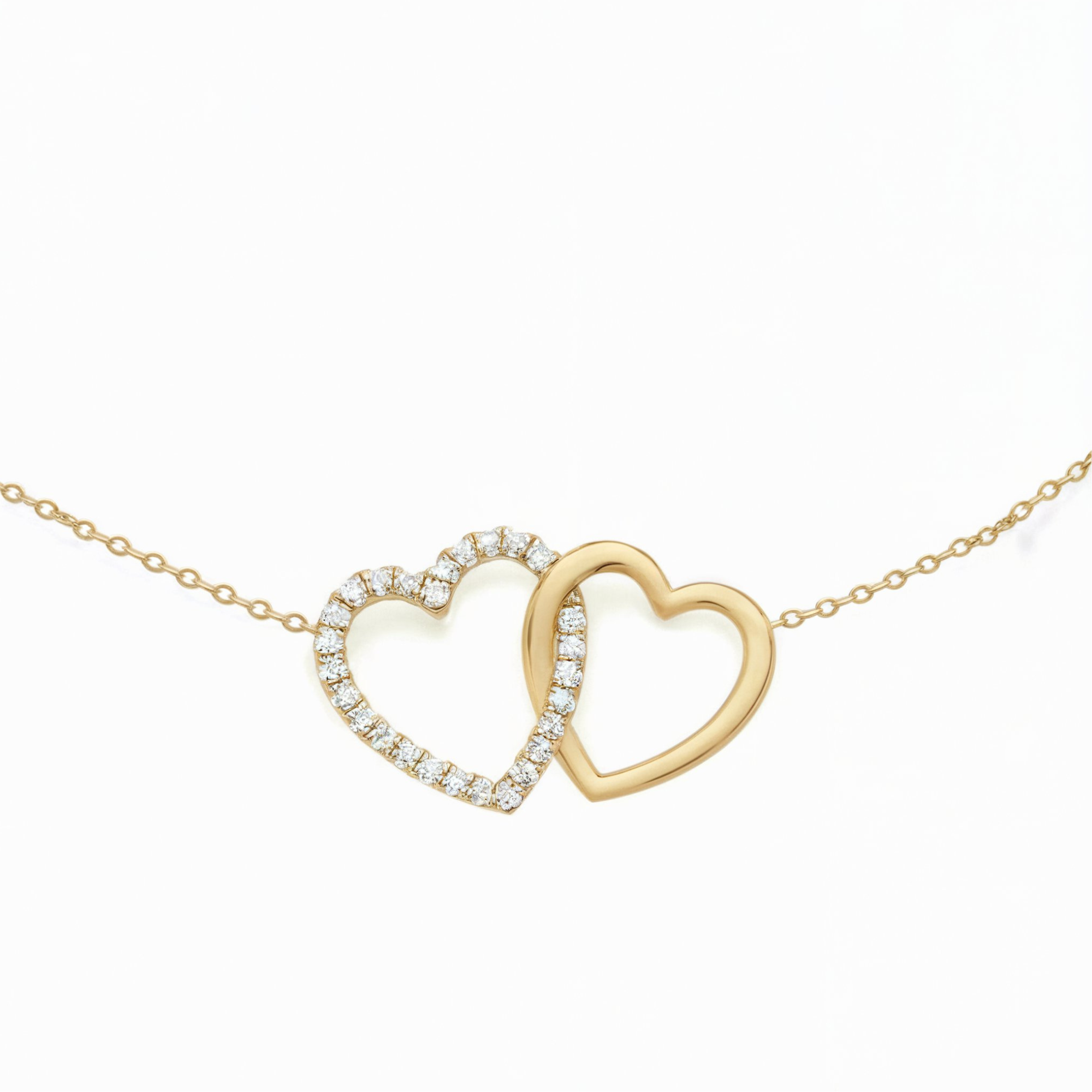 Collier Diamant Cœurs Entrelacés