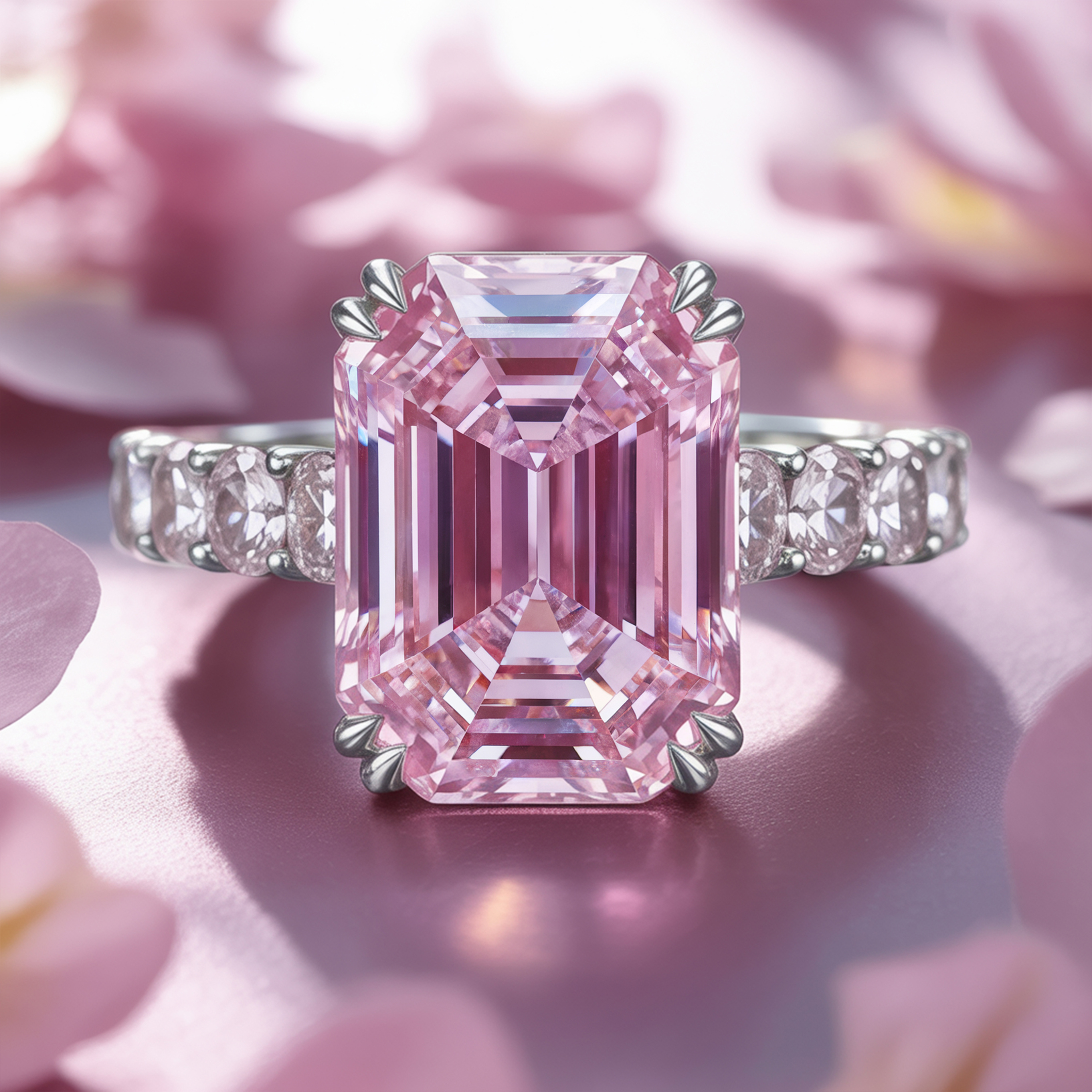 The Camilla 4CT Pink Moissanite Ring