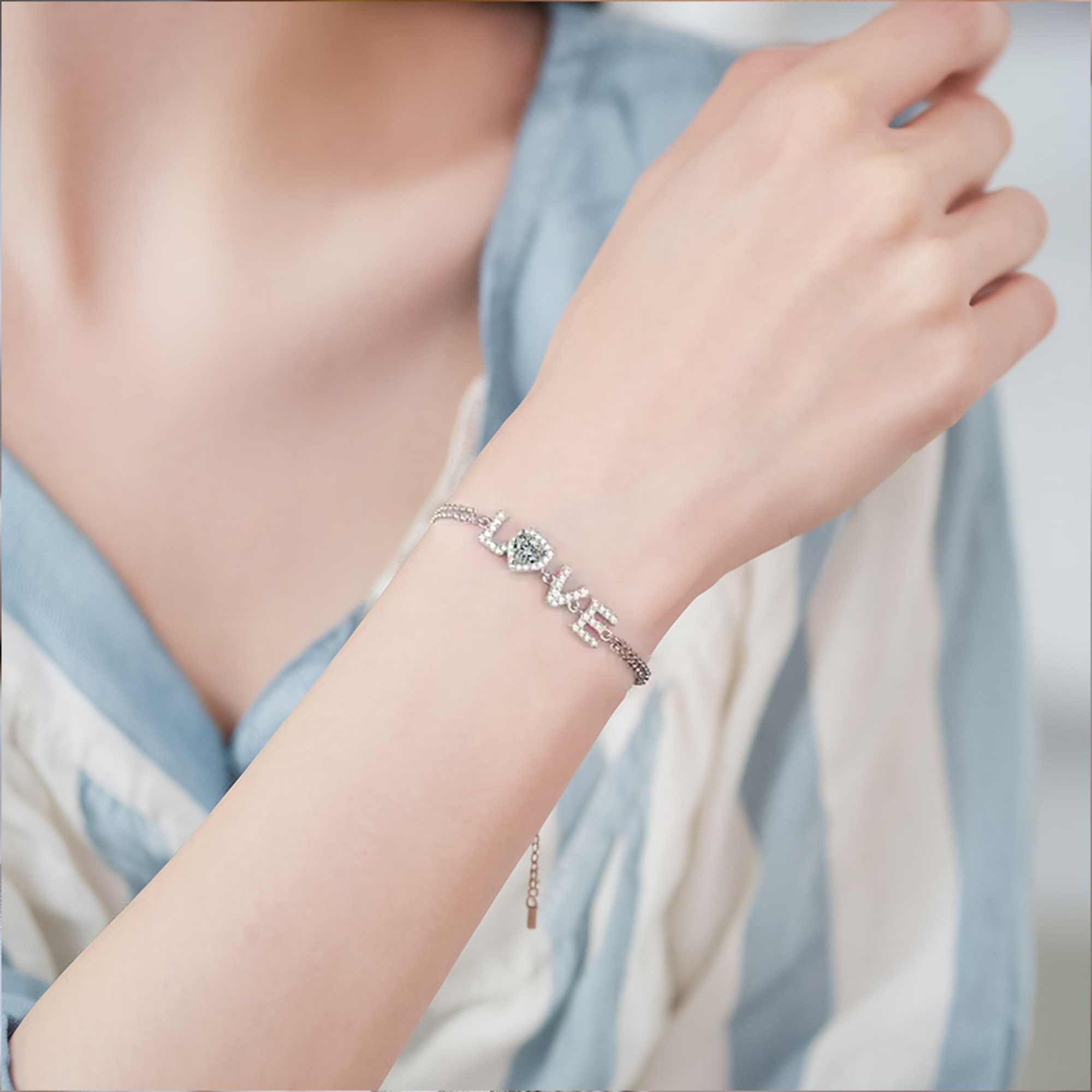 Bracelet d'amour Moissanite intemporel