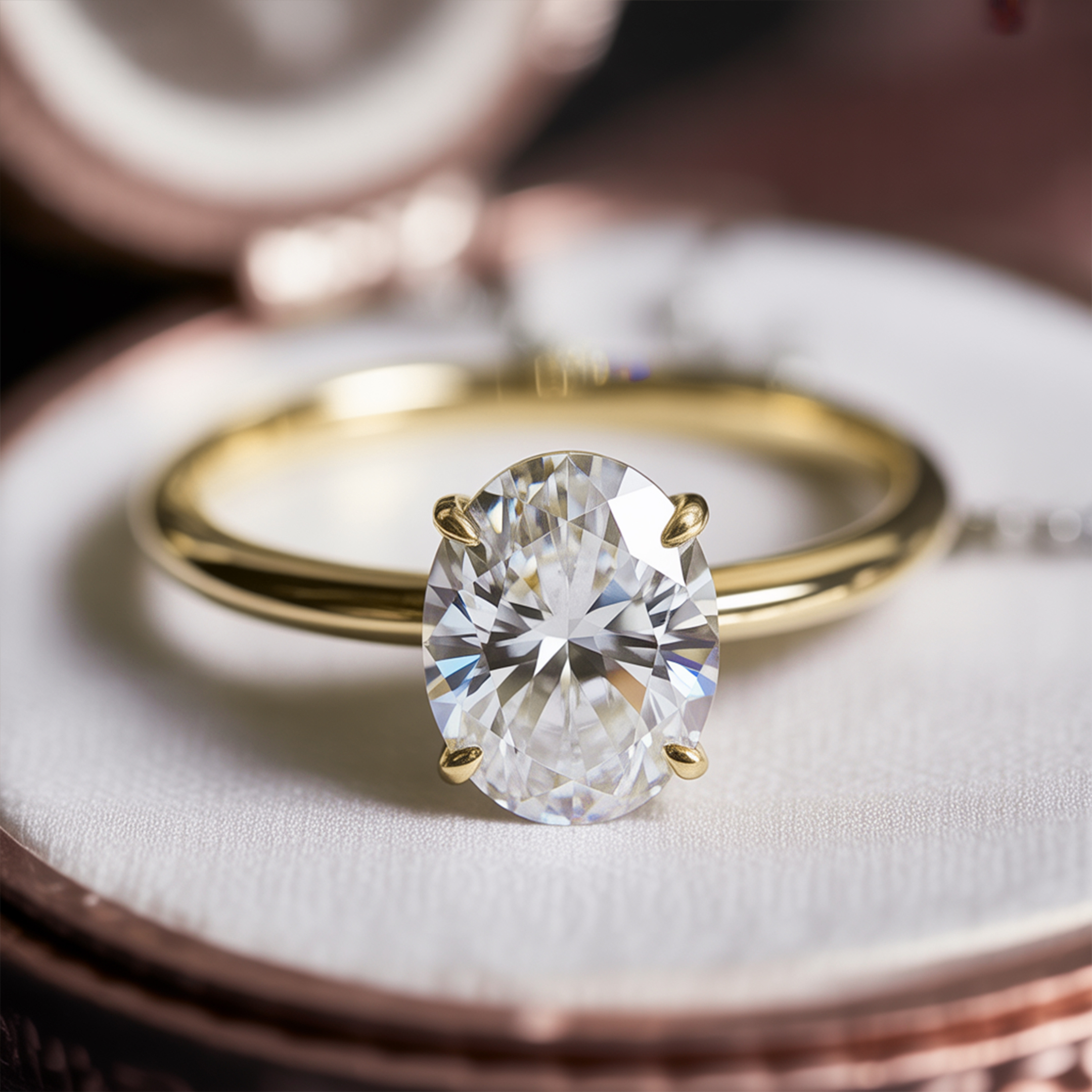 La Luna - Bague Solitaire Moissanite