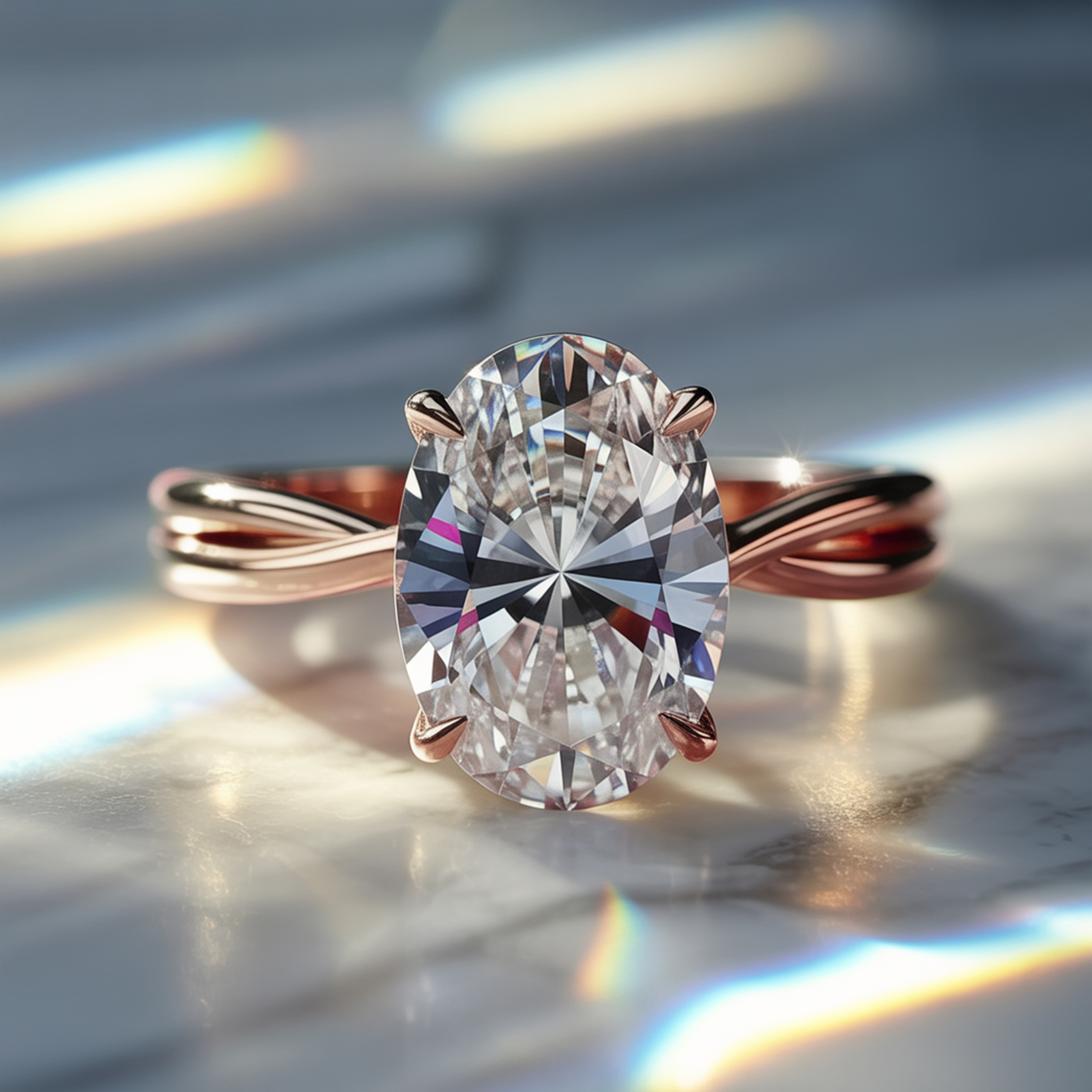 The Opaline - Infinity Moissanite Ring