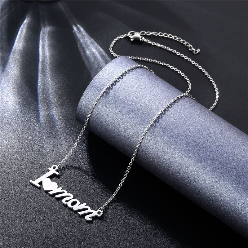 Collier Pendentif "I Love Mom" - Acier Inoxydable