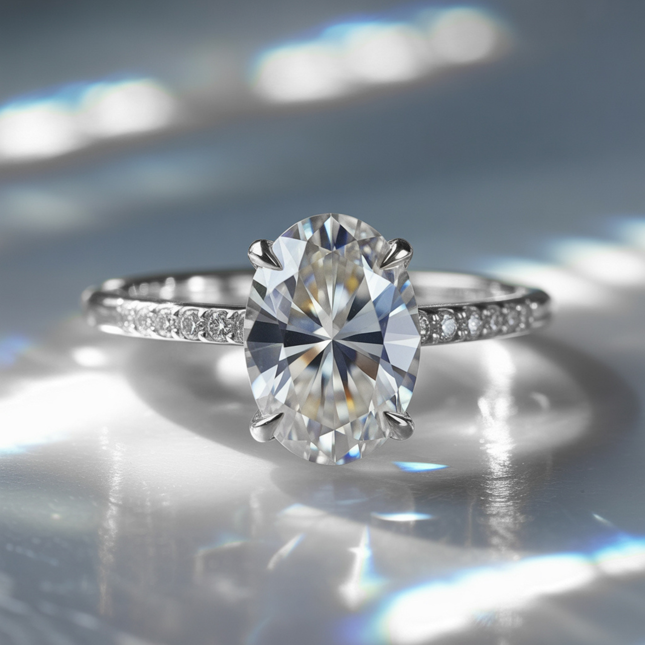 La bague Opaline, Moissanite 1CT