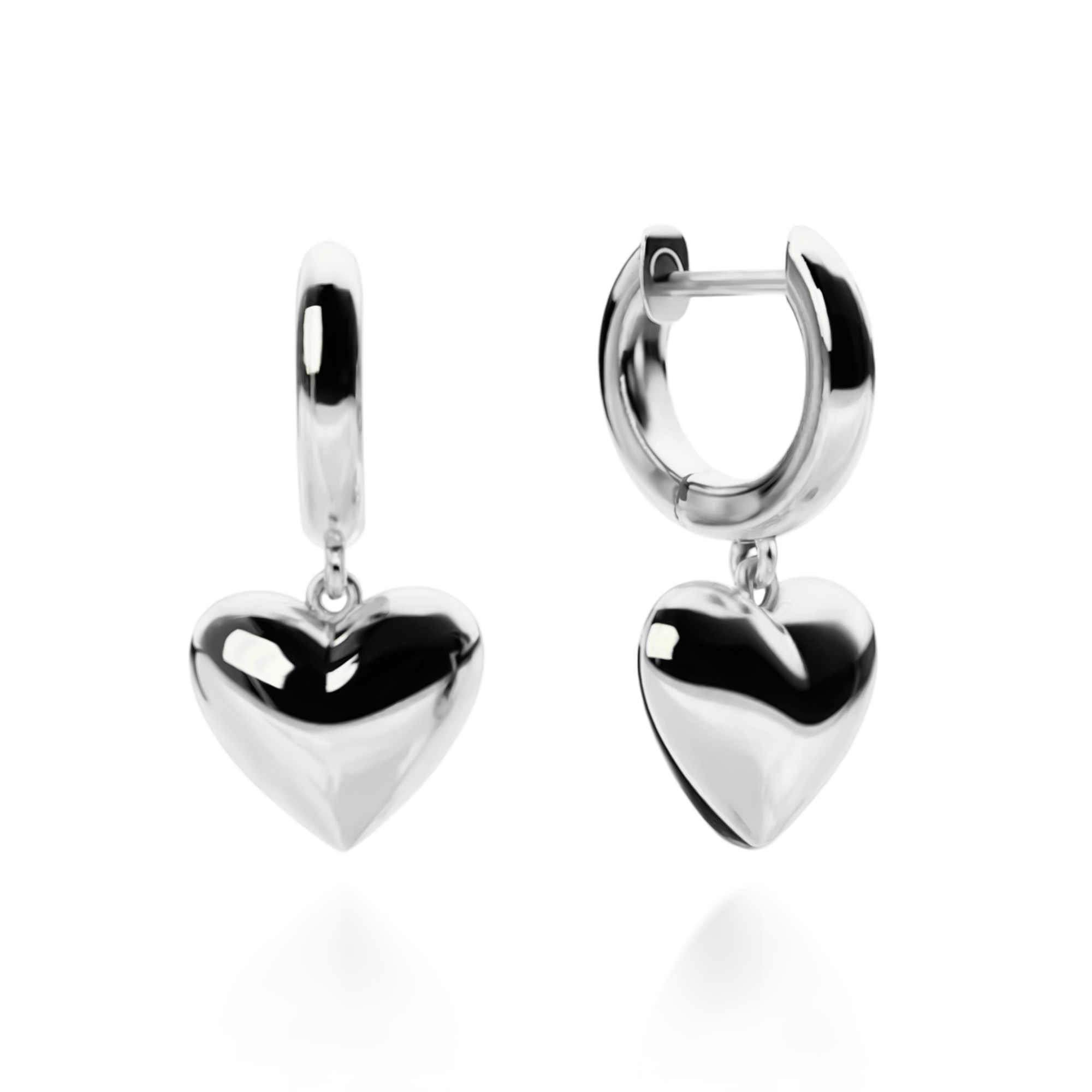 Boucles d'oreilles créoles cœur doré épais