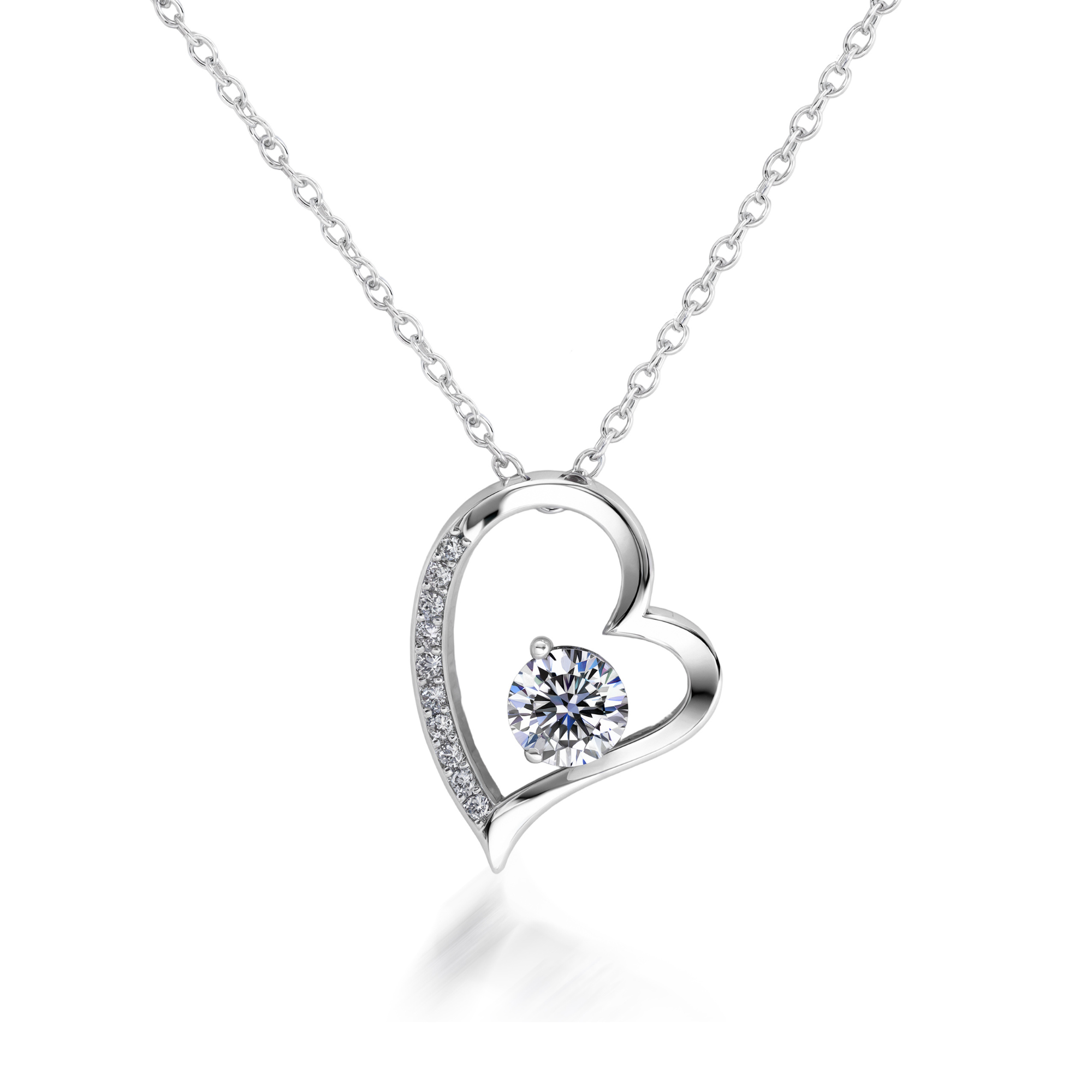 À Mon Âme Sœur | Collier Cœur Argent Diamant