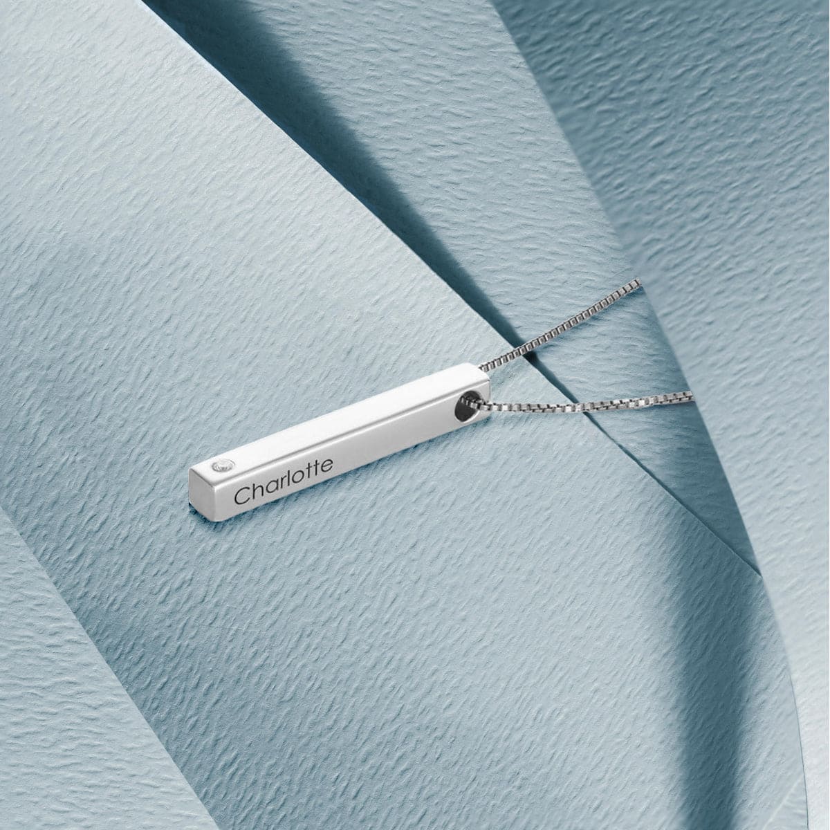 Collier personnalisé avec pierres de naissance et noms de famille - Acier inoxydable