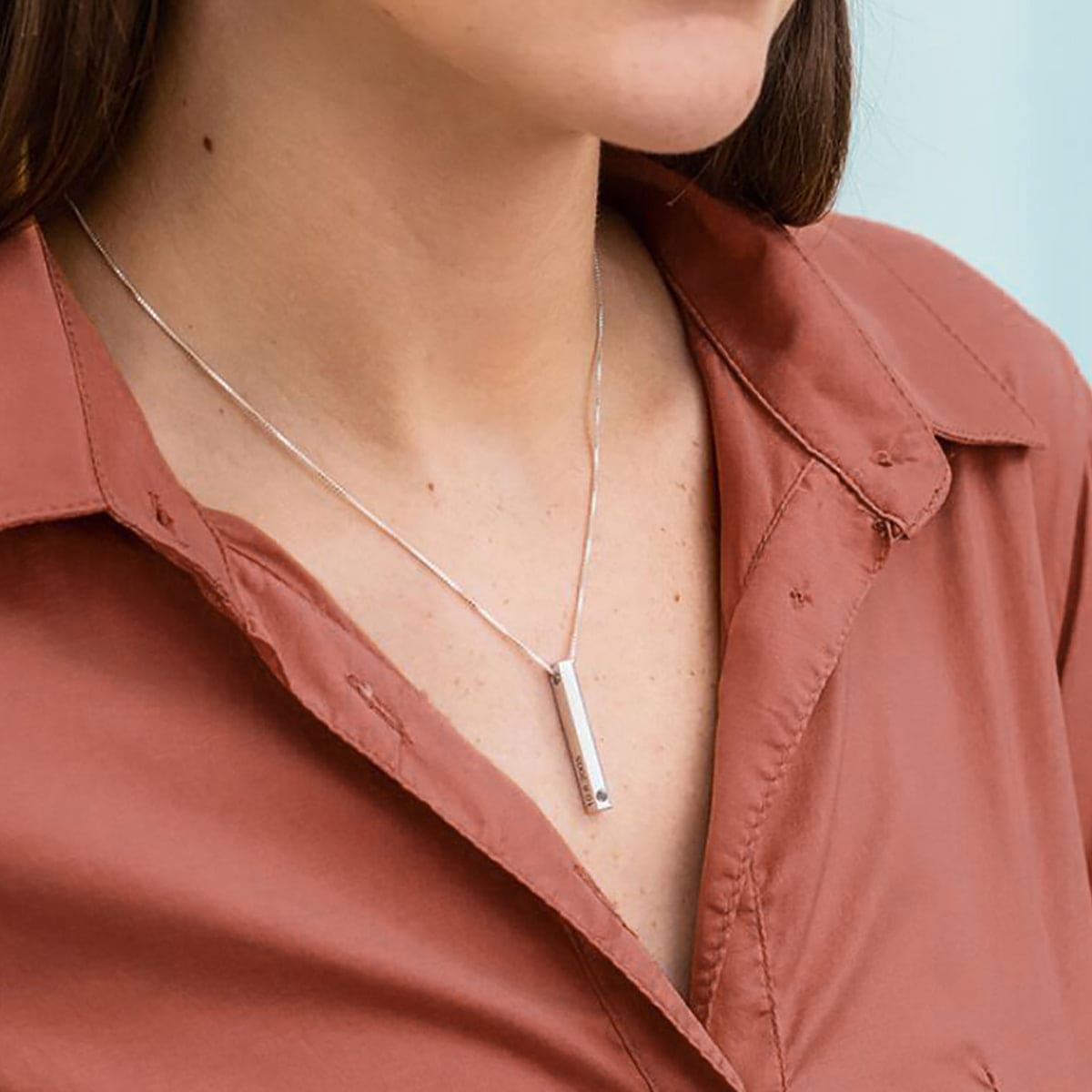 Collier personnalisé avec pierres de naissance et noms de famille - Acier inoxydable