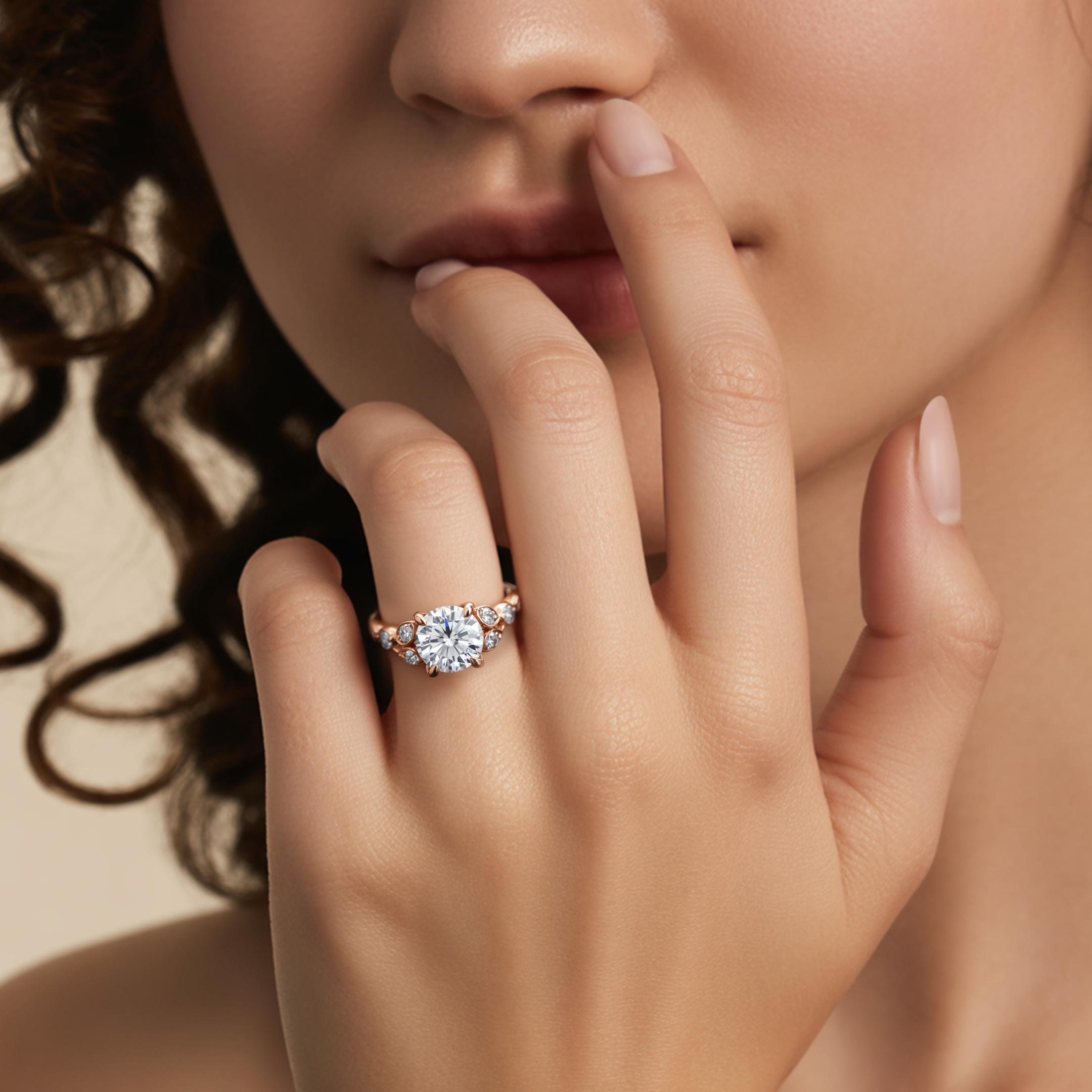 The Katalina 1.5CT Round Cut White Moissanite Ring