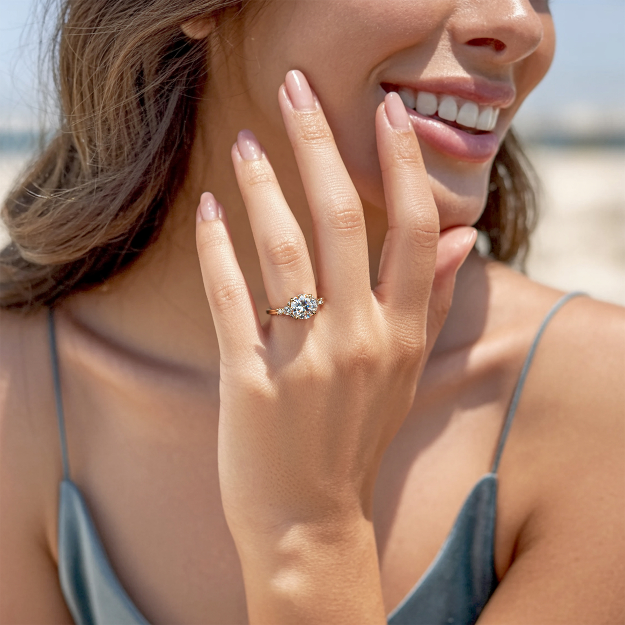 The Bella Jewel Round Cut Moissanite Ring