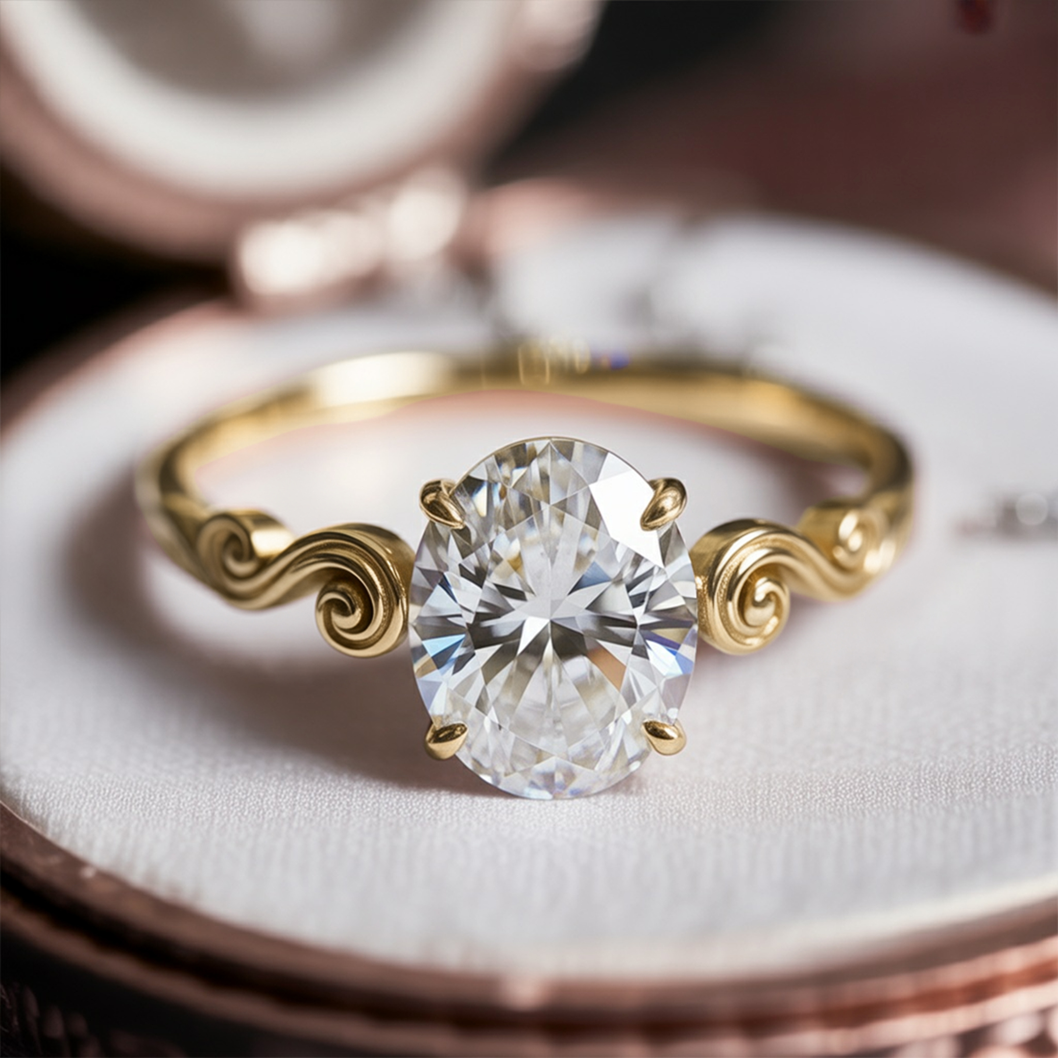La Luna - Bague Moissanite Vintage