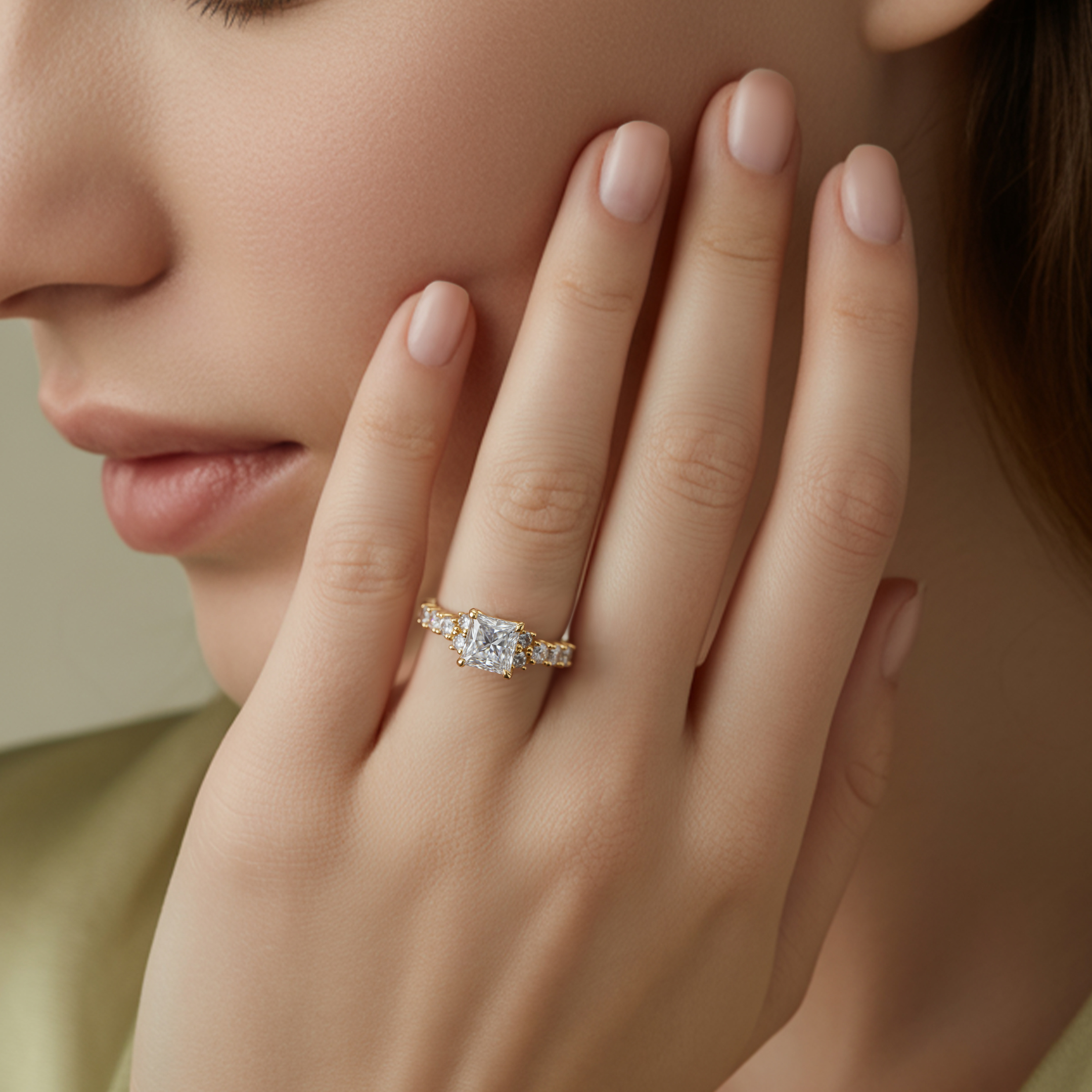 The Adelina Rae — Princess Cut Moissanite Ring