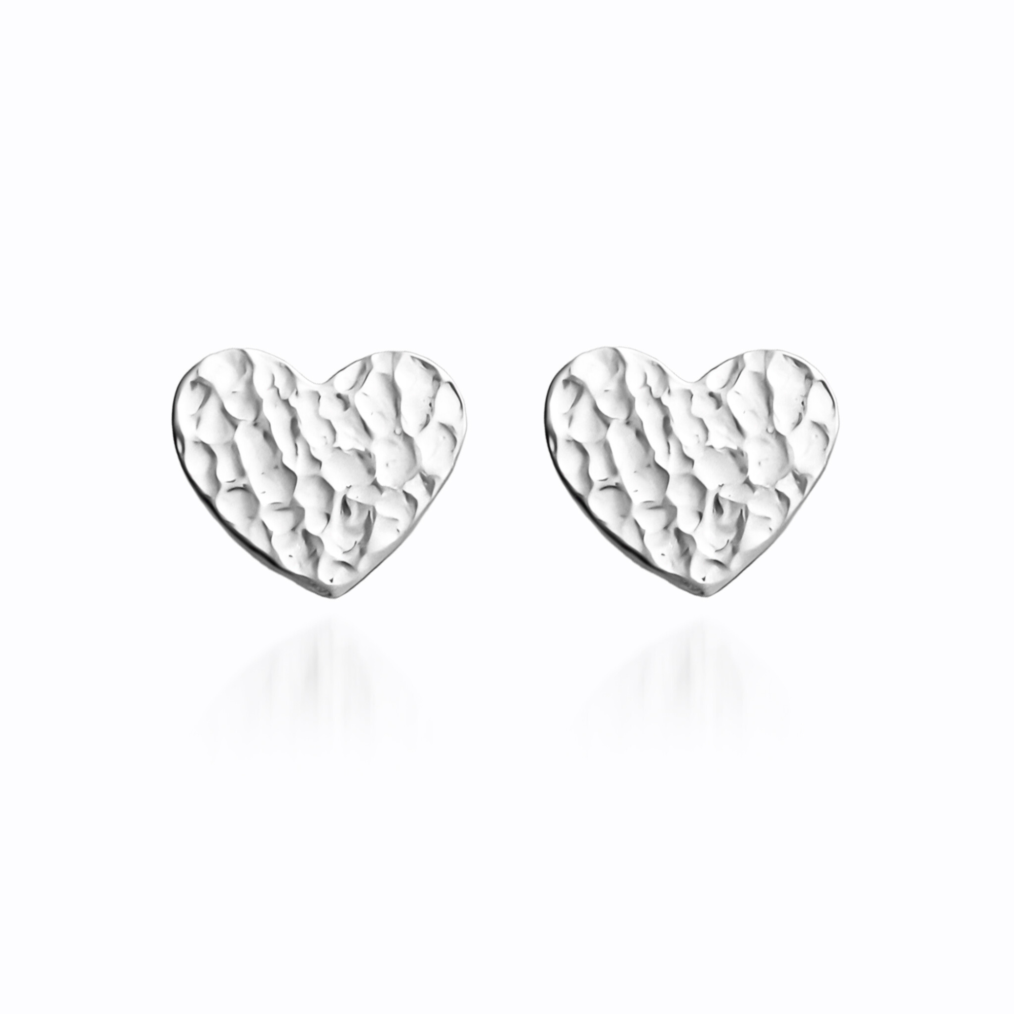 Boucles d'oreilles à clous cœur ondulé