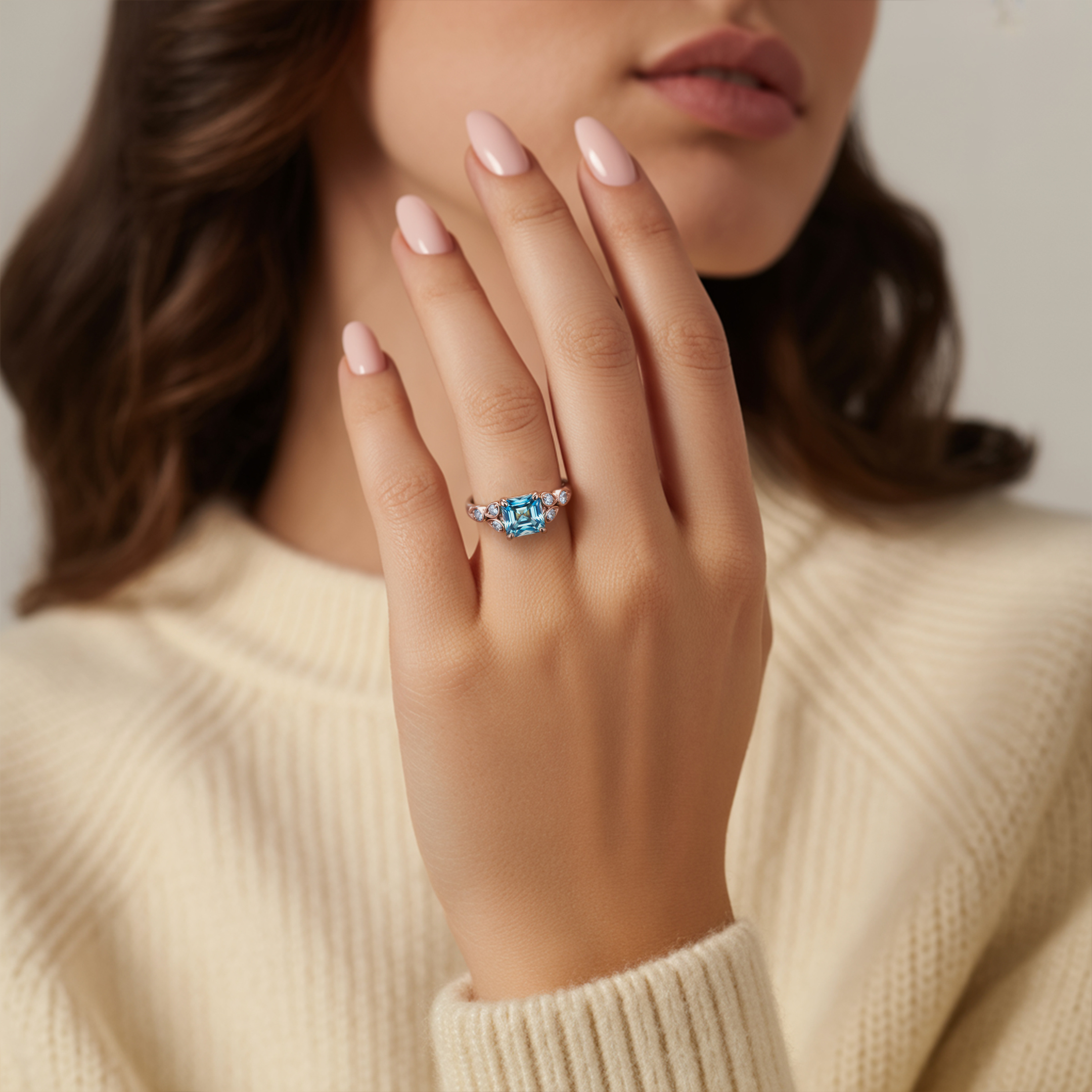The Katalina Asscher Cut Moissanite Ring