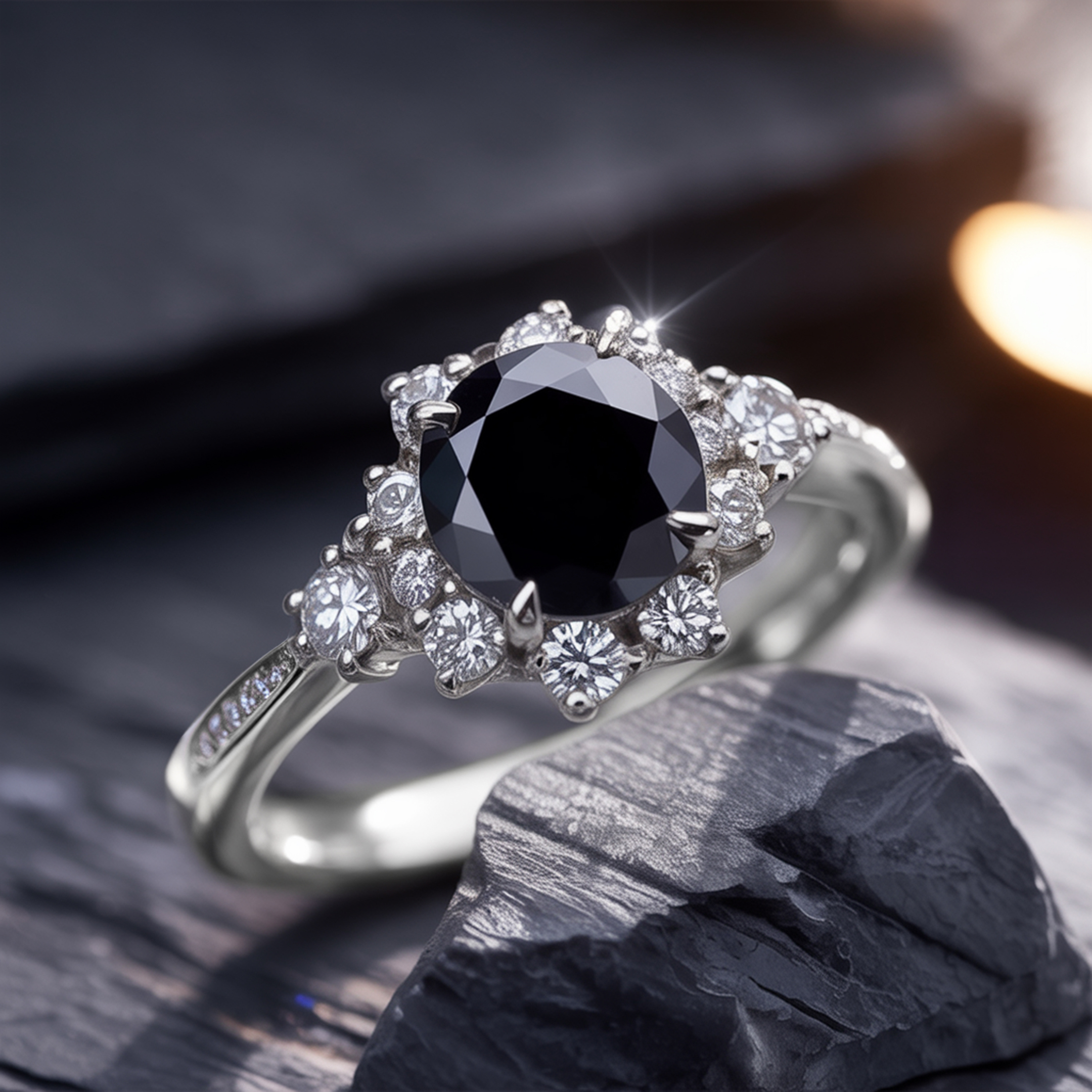 La Bague Bethany - Moissanite Noire