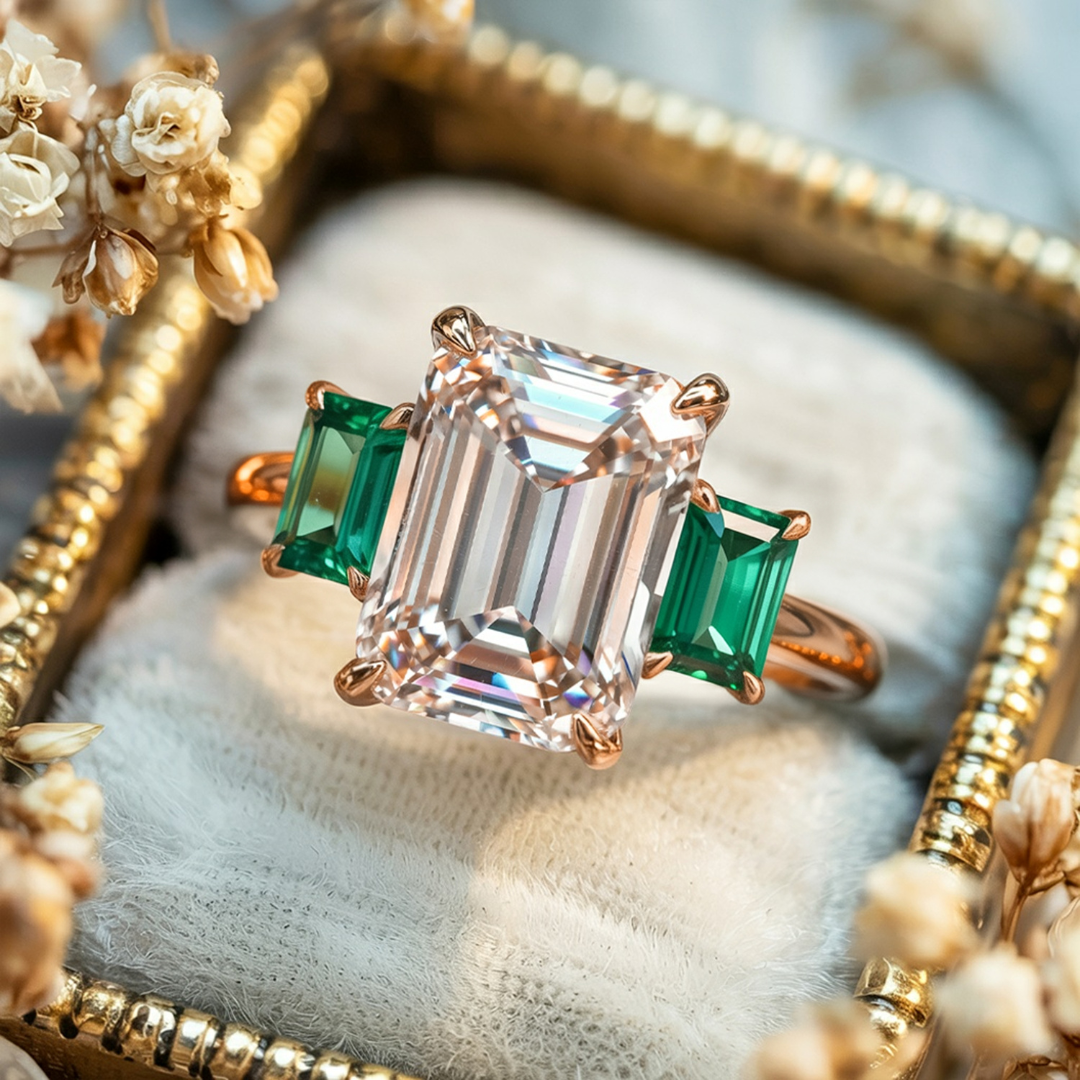 The Bella Jewel – Three-Stone Moissanite Ring