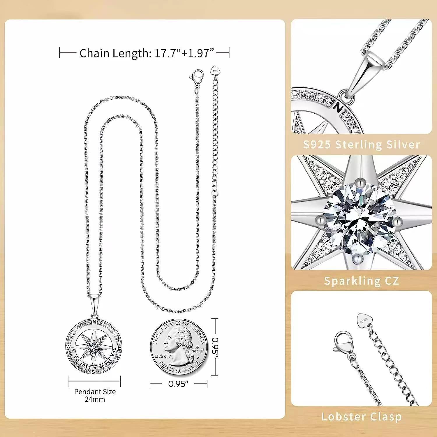 'Enjoy the journey' Compass Necklace
Collier Boussole 'Profitez du voyage'