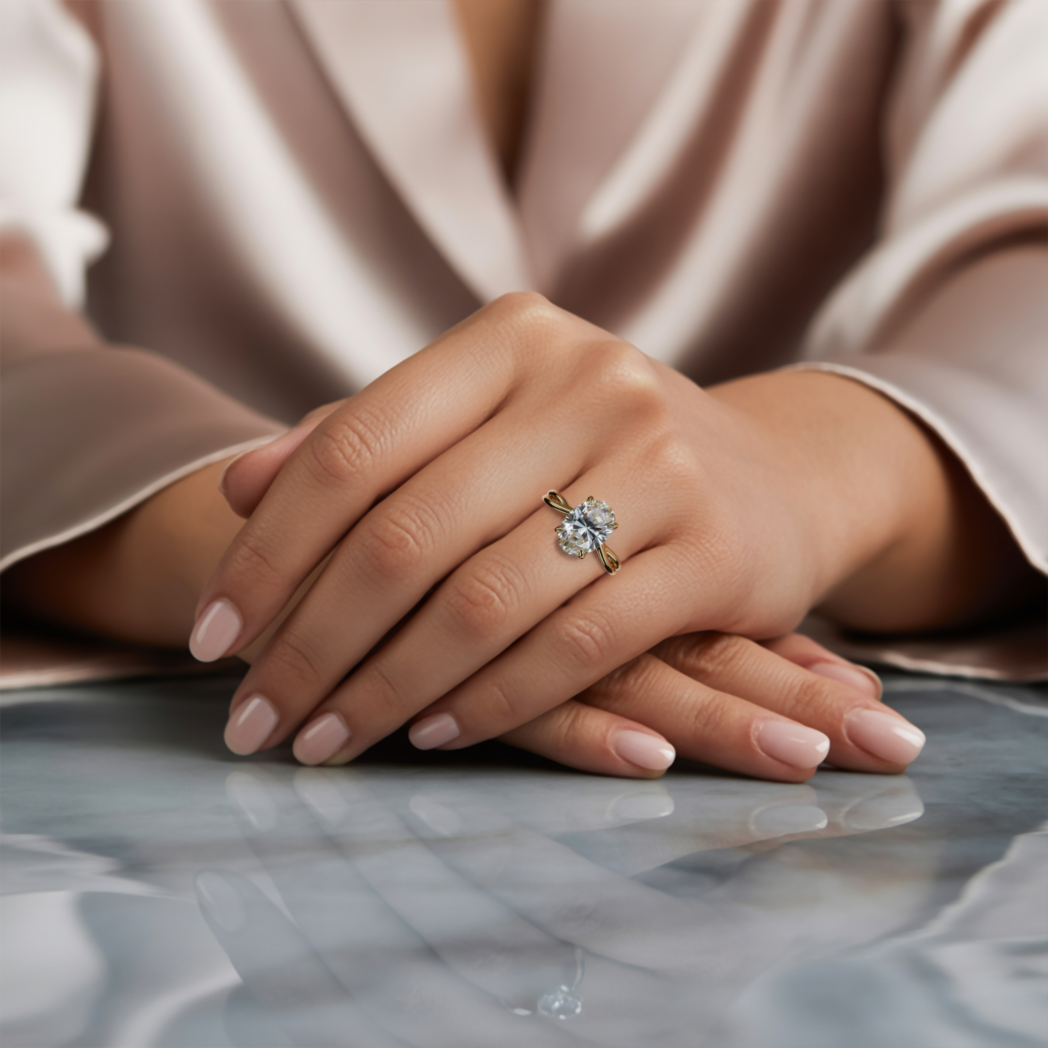 The Opaline - Infinity Moissanite Ring