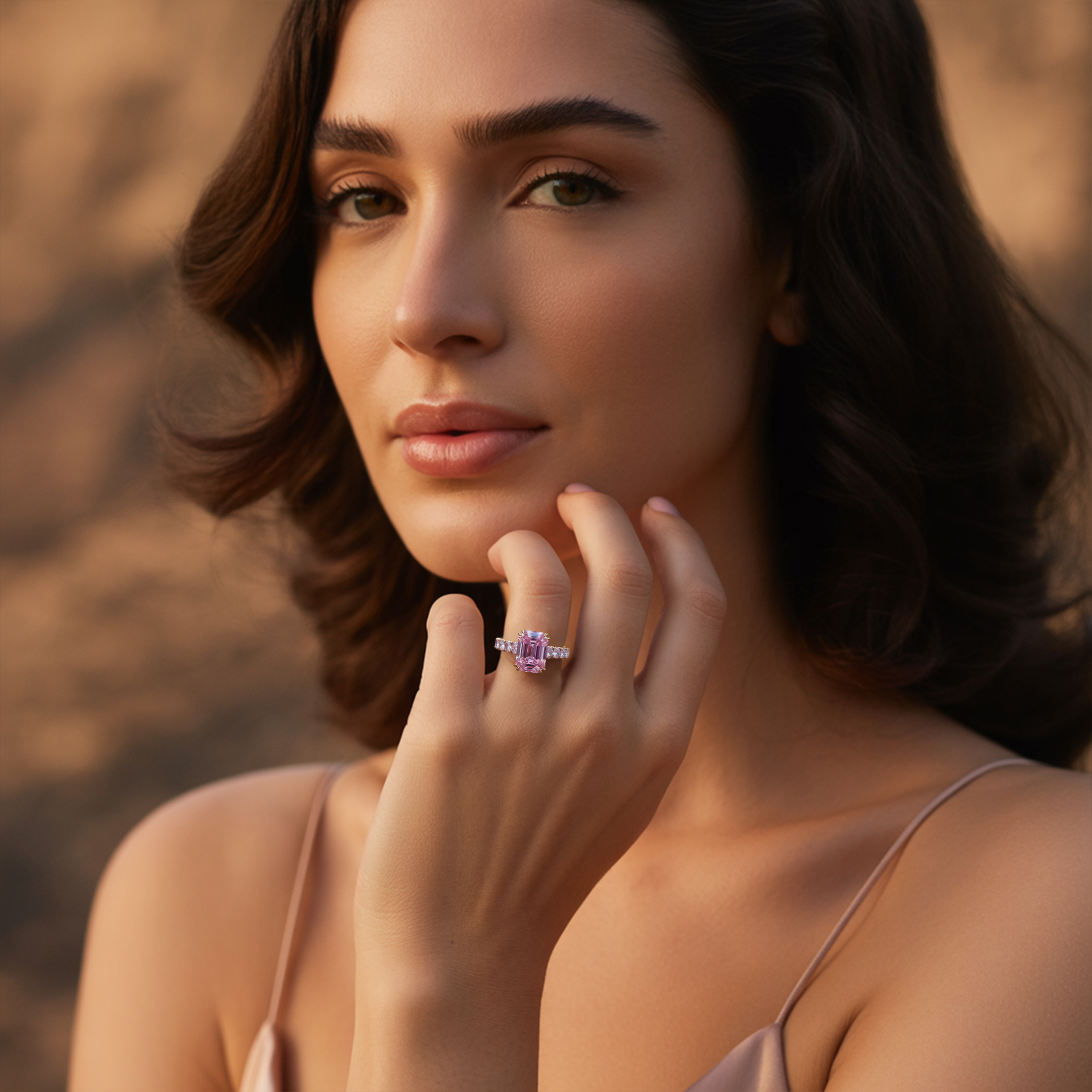 La Bague Camilla, Moissanite Rose 2CT