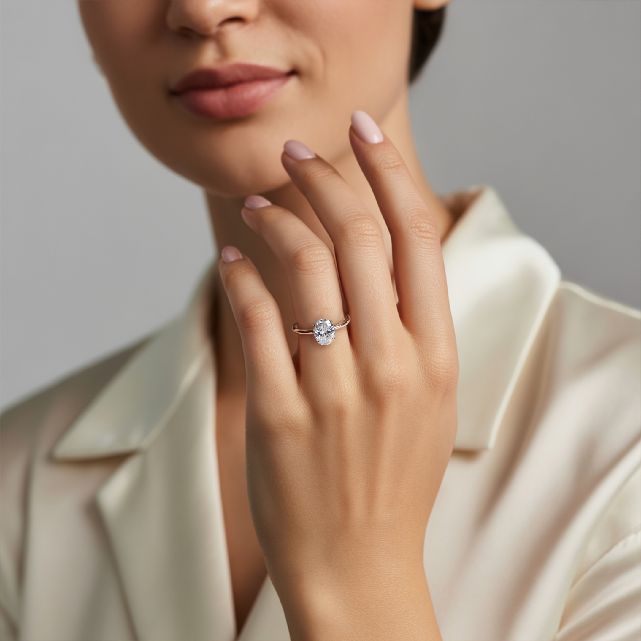 La Luna - Bague Solitaire Moissanite
