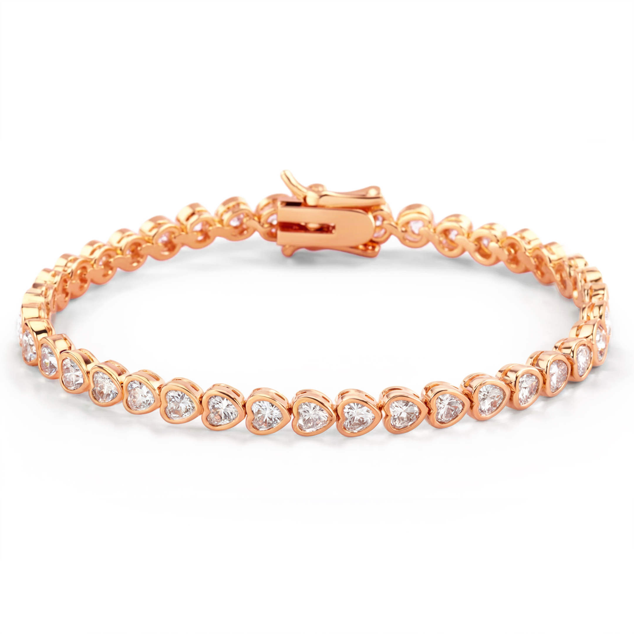 Bracelet de tennis cœur en or