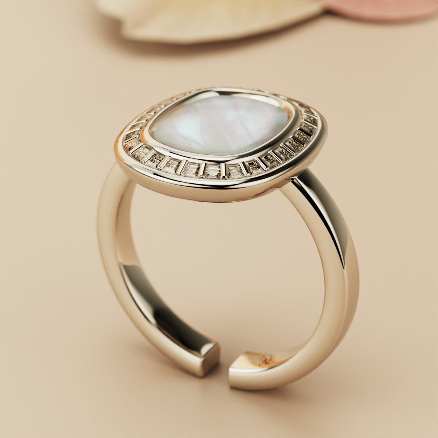 Rêve nacré : Bague en nacre - Argent sterling S925