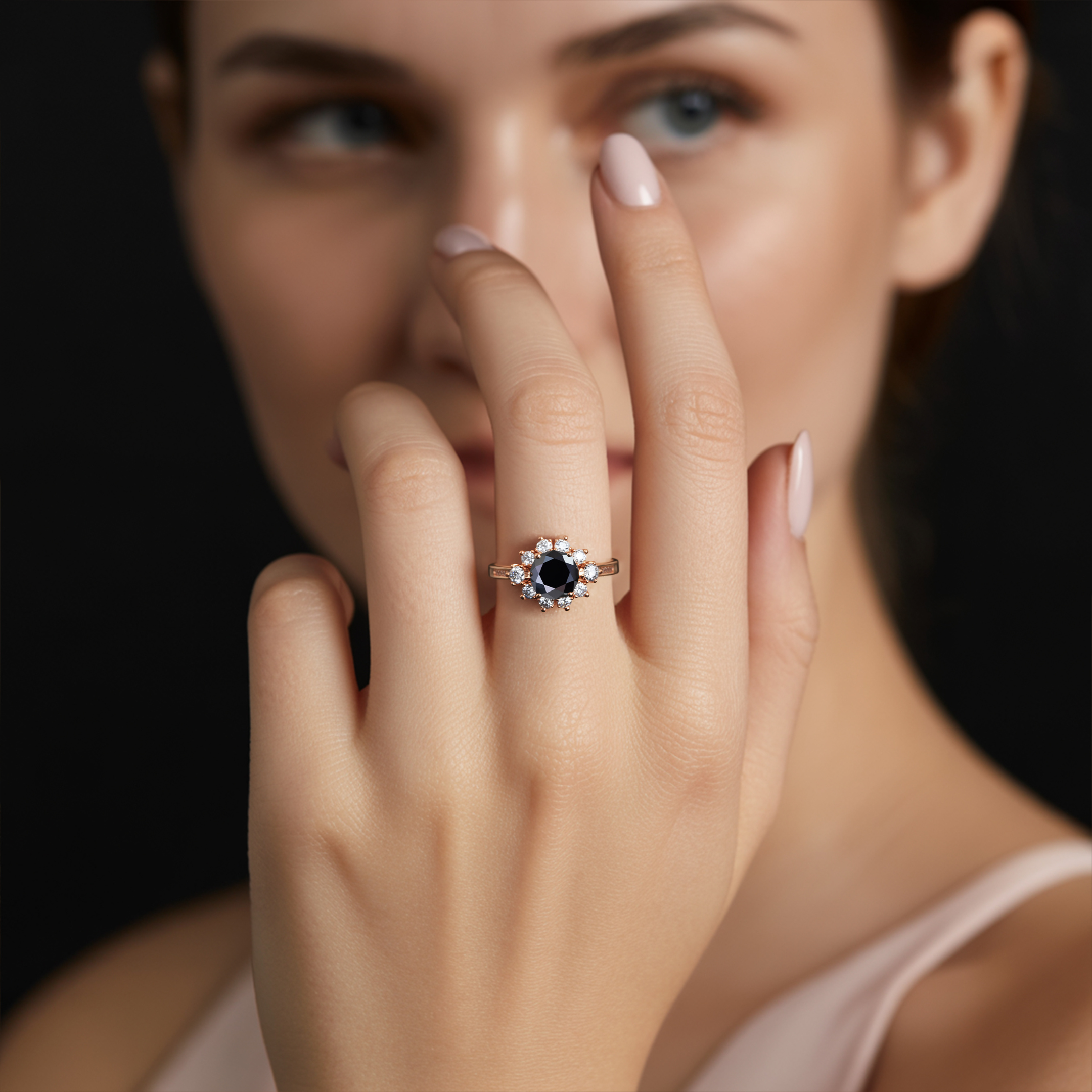 La Bague Bethany - Moissanite Noire