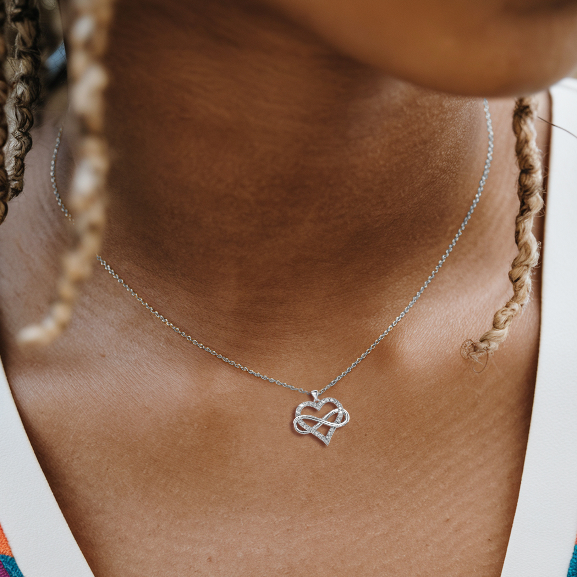 Pendentif Cœur Infini Diamant Or Rose