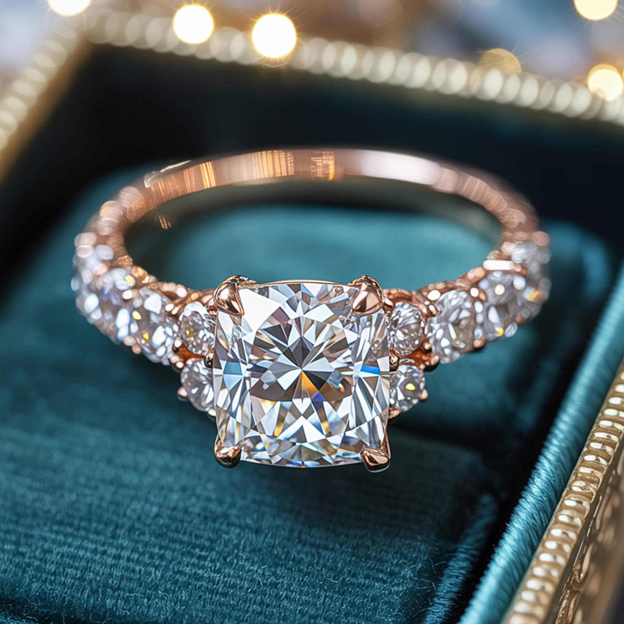 The Adelina Rae Cushion Cut Moissanite Ring