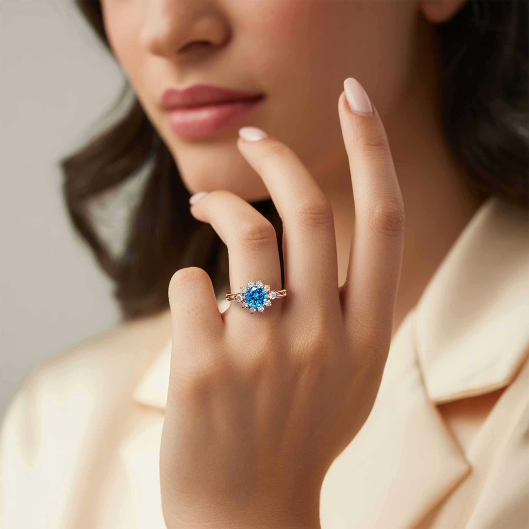 La Bague Moissanite Bethany - Anneau Fendu