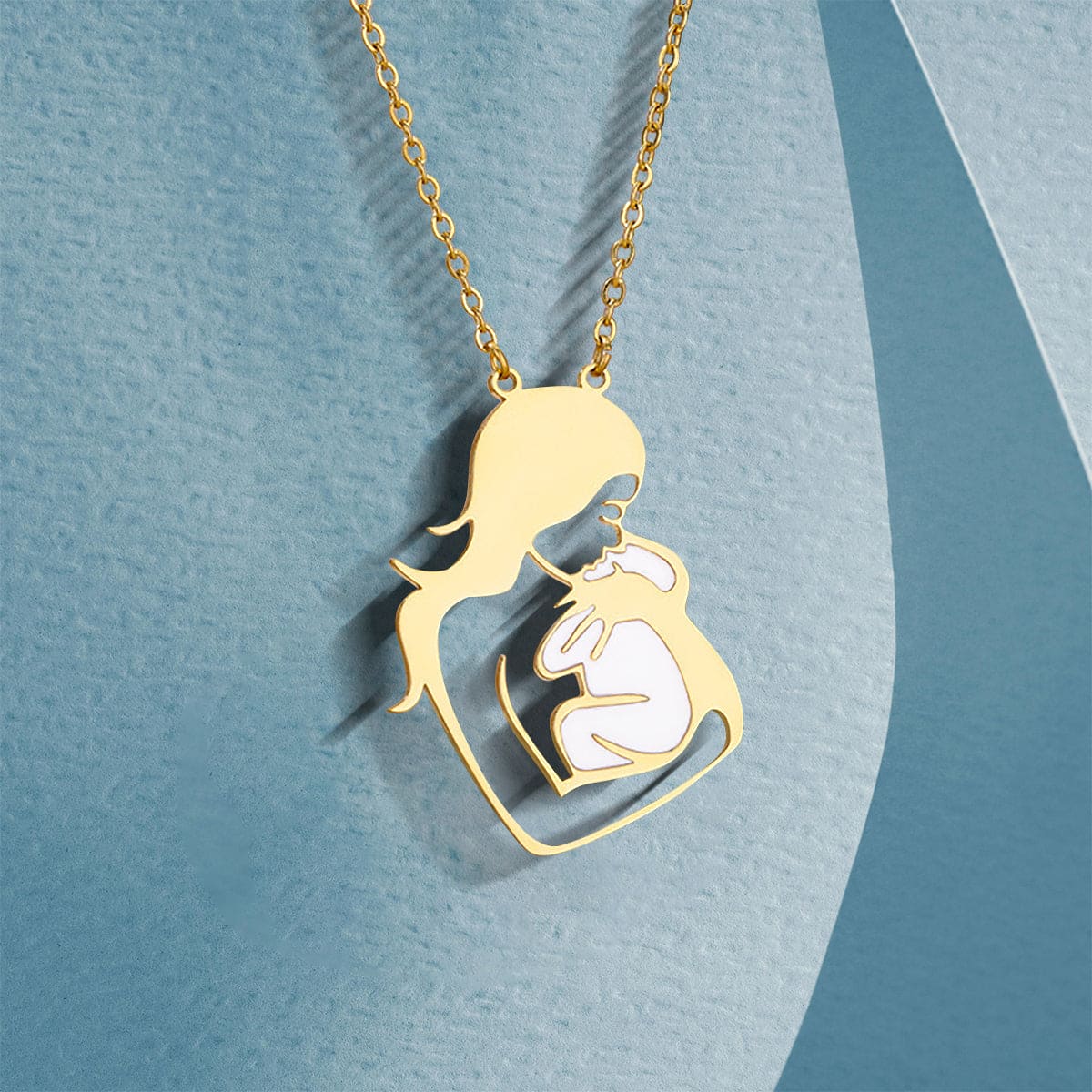 Collier Pendentif Coeur Amour Maternel - Acier Inoxydable