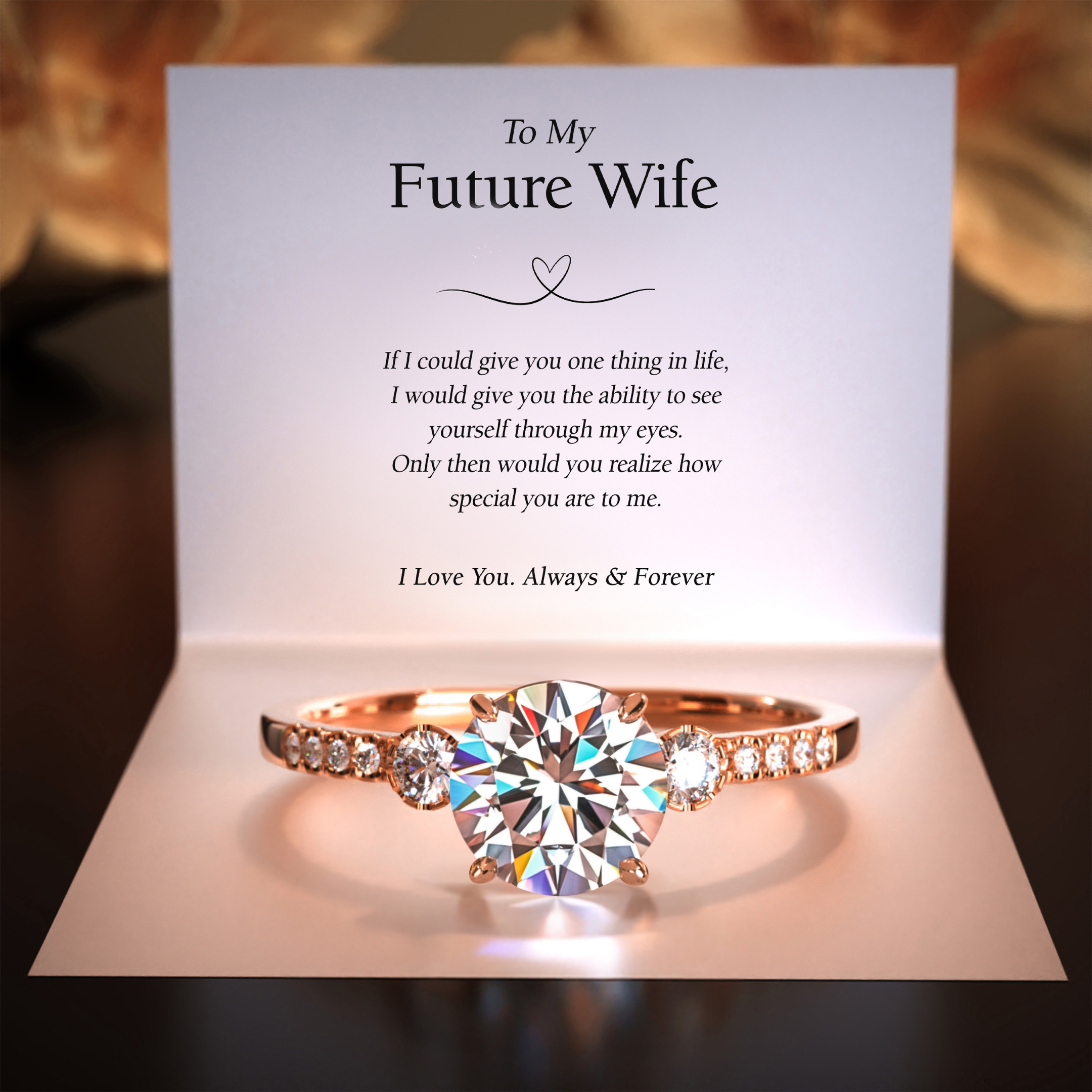 The Luna | To My Future Wife Round Cut Moissanite Ring