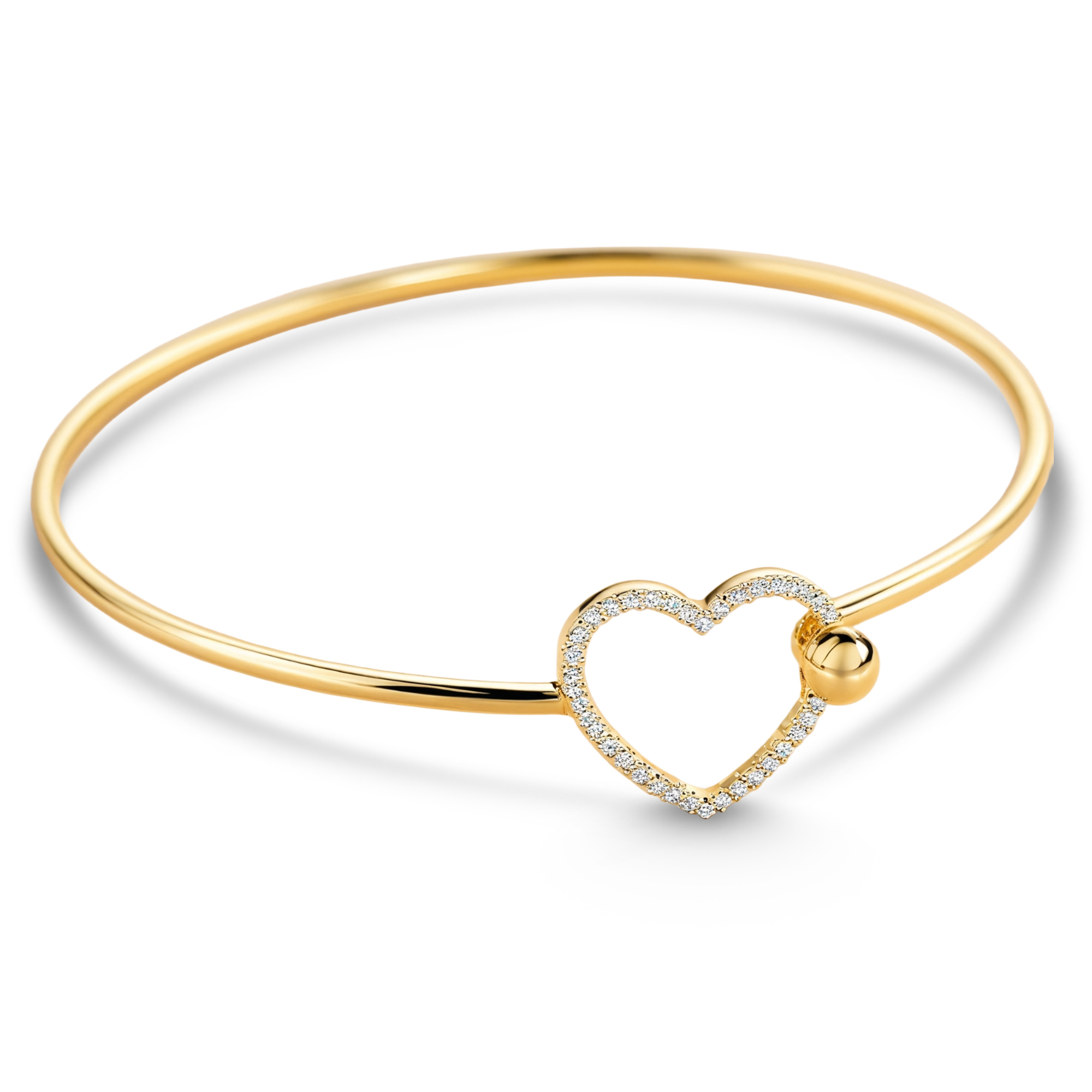 Bracelet Fermoir Crochet Coeur Diamant