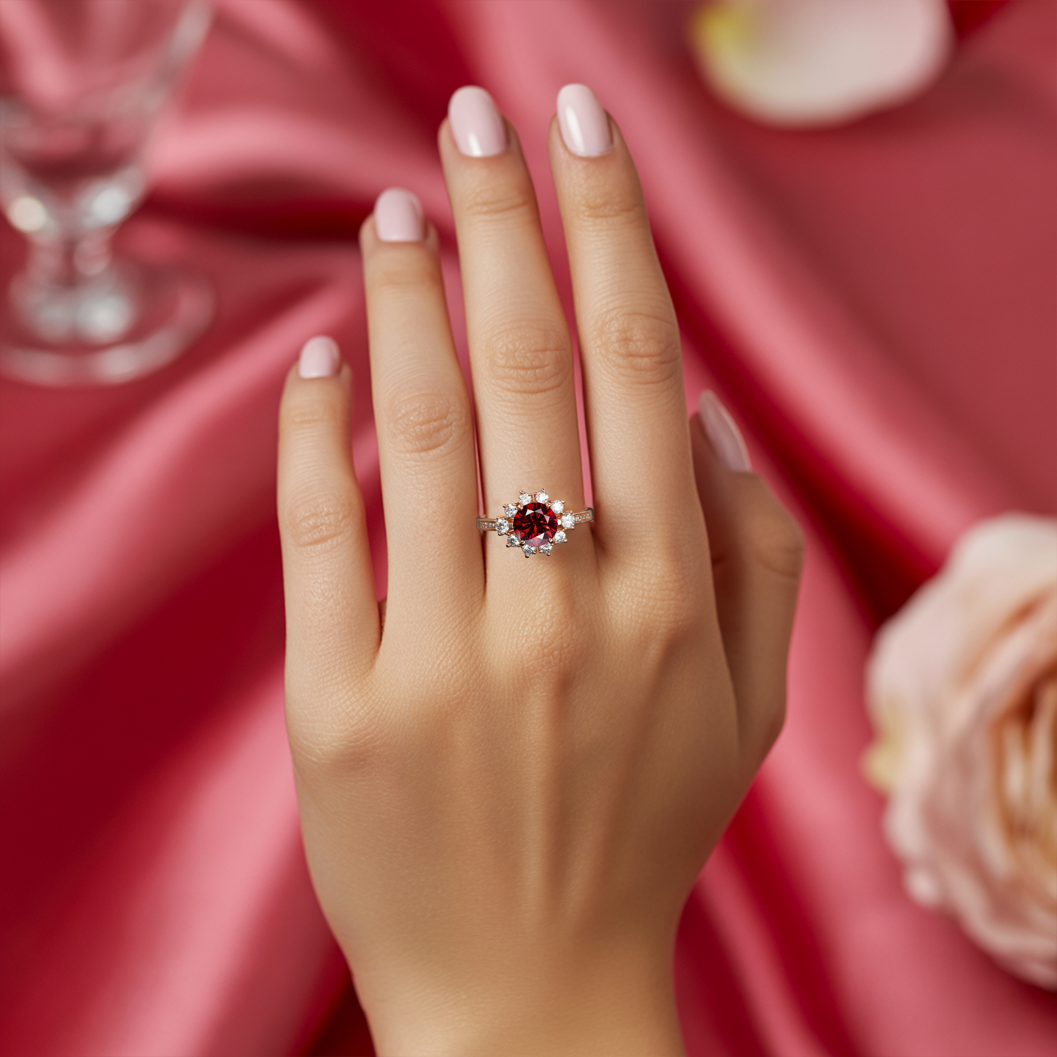 La Bague Bethany - Moissanite Rouge