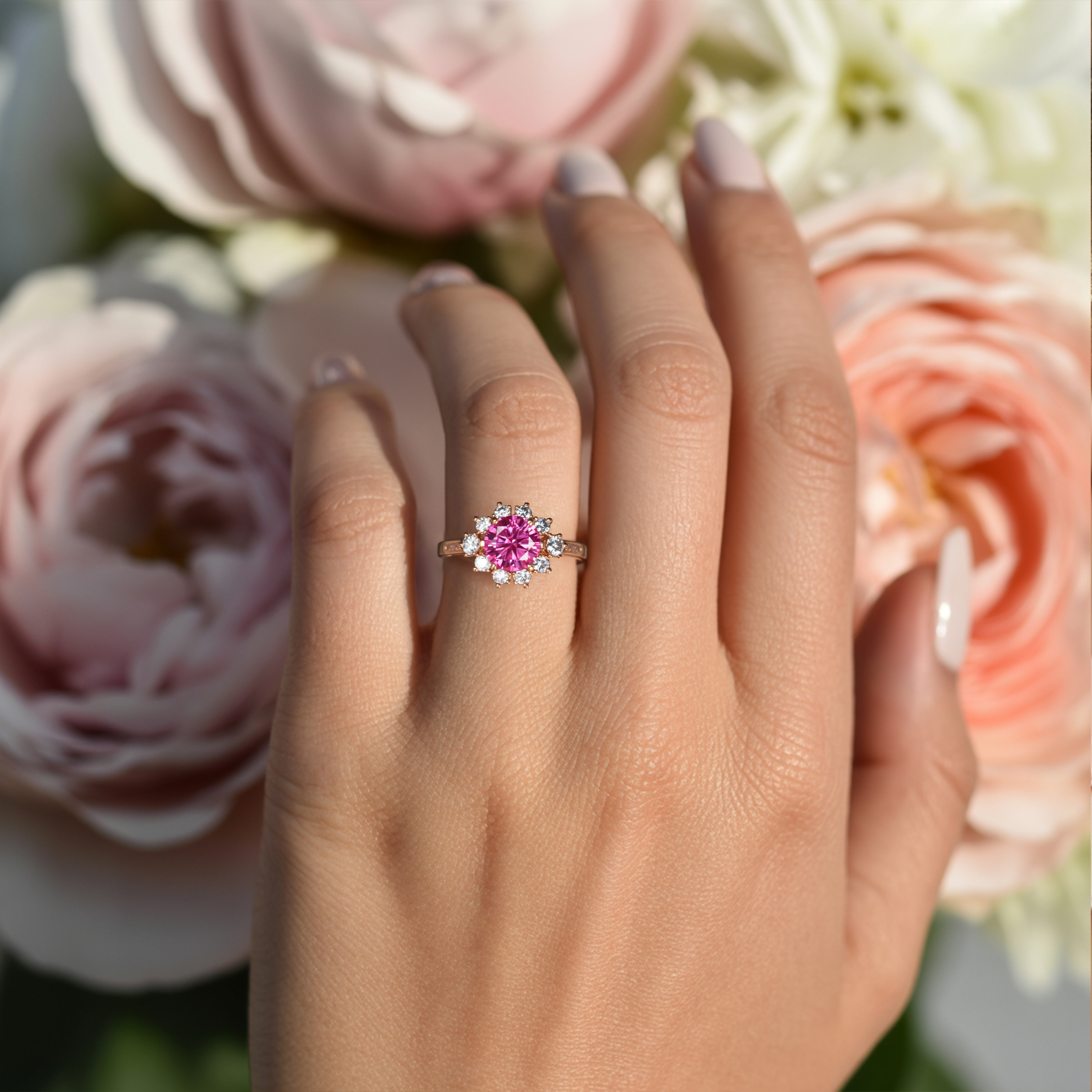 La Bague Bethany - Moissanite Rose
