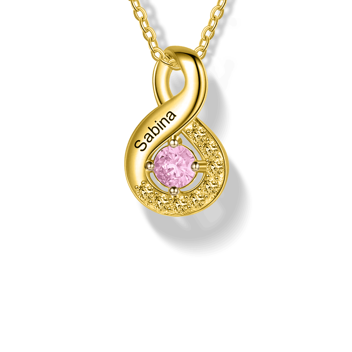Collier Infini Familial Personnalisé Pierres de Naissance - Argent Sterling S925