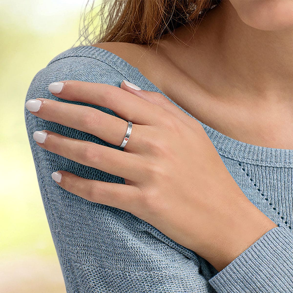 Bague Personnalisée Empilable avec Noms et Pierres de Naissance Familiales - Acier Inoxydable