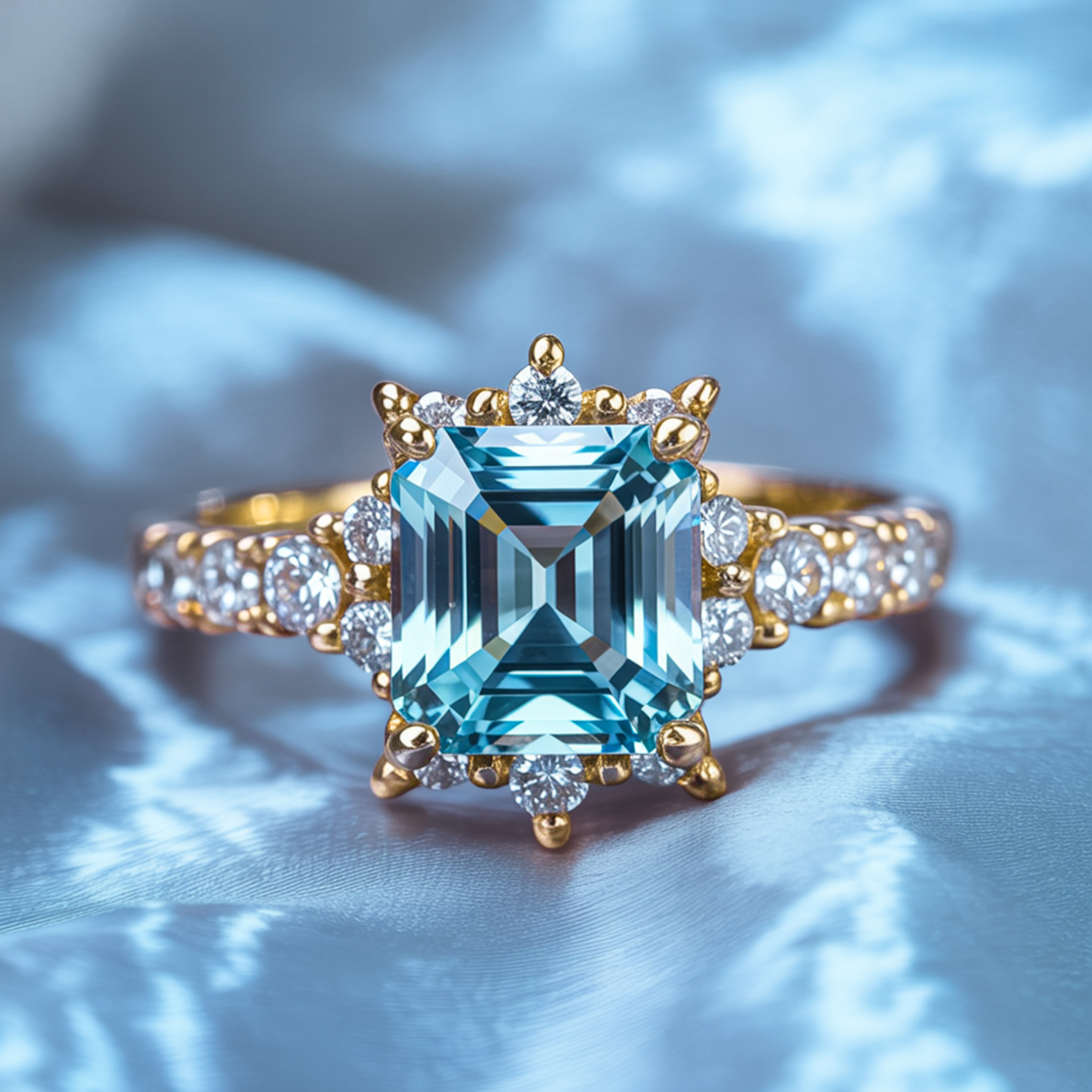 The Caterina Asscher Cut Moissanite Ring