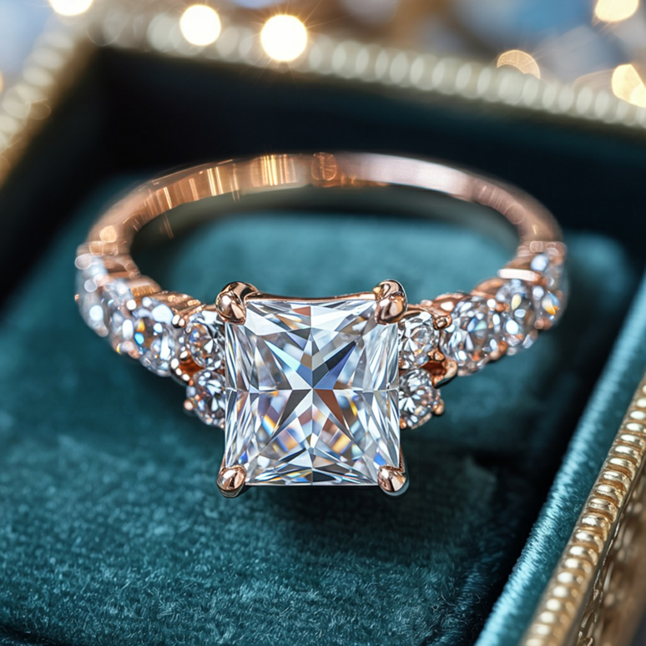 The Adelina Rae — Princess Cut Moissanite Ring