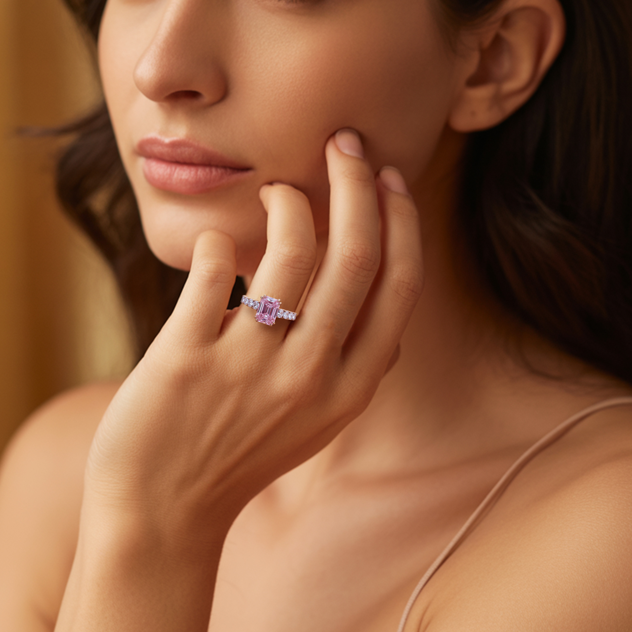 La Bague Camilla, Moissanite Rose 1CT