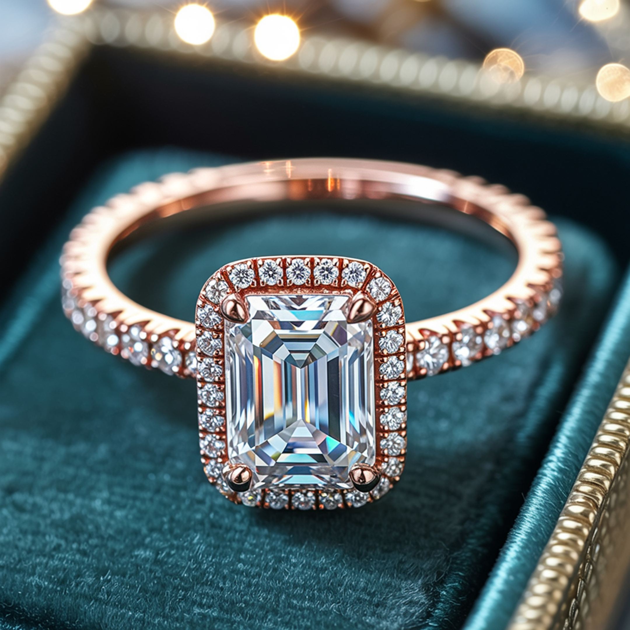 The Adelina Rae – Halo Moissanite Ring