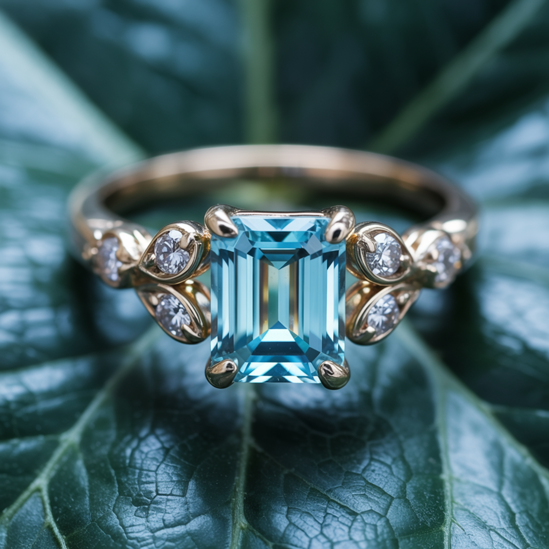 The Katalina Emerald Cut Moissanite Ring