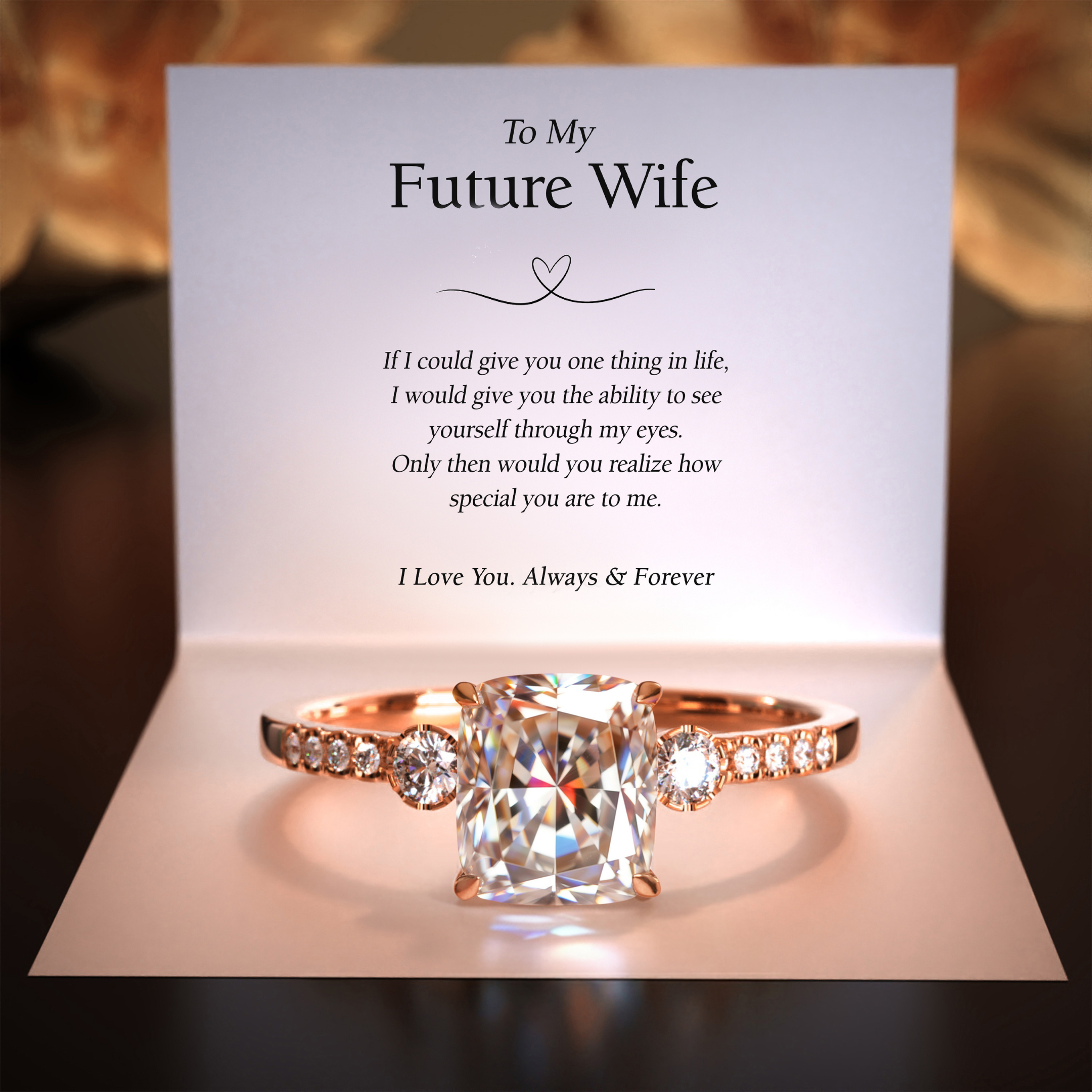 The Luna | To My Future Wife — Cushion Cut Moissanite Ring