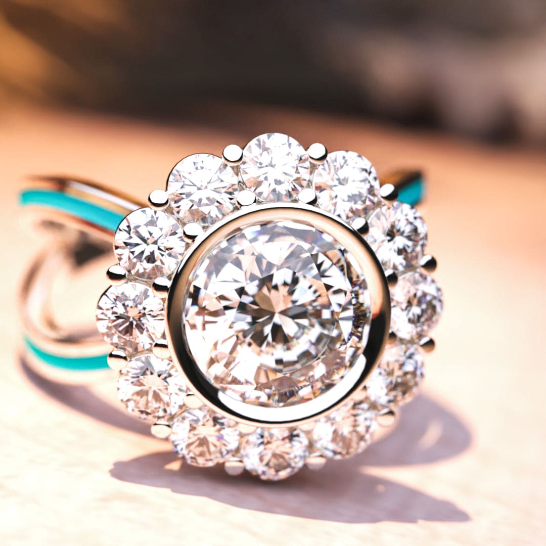 Ocean's Bloom: Bague Grappe de Diamants - Argent Sterling S925