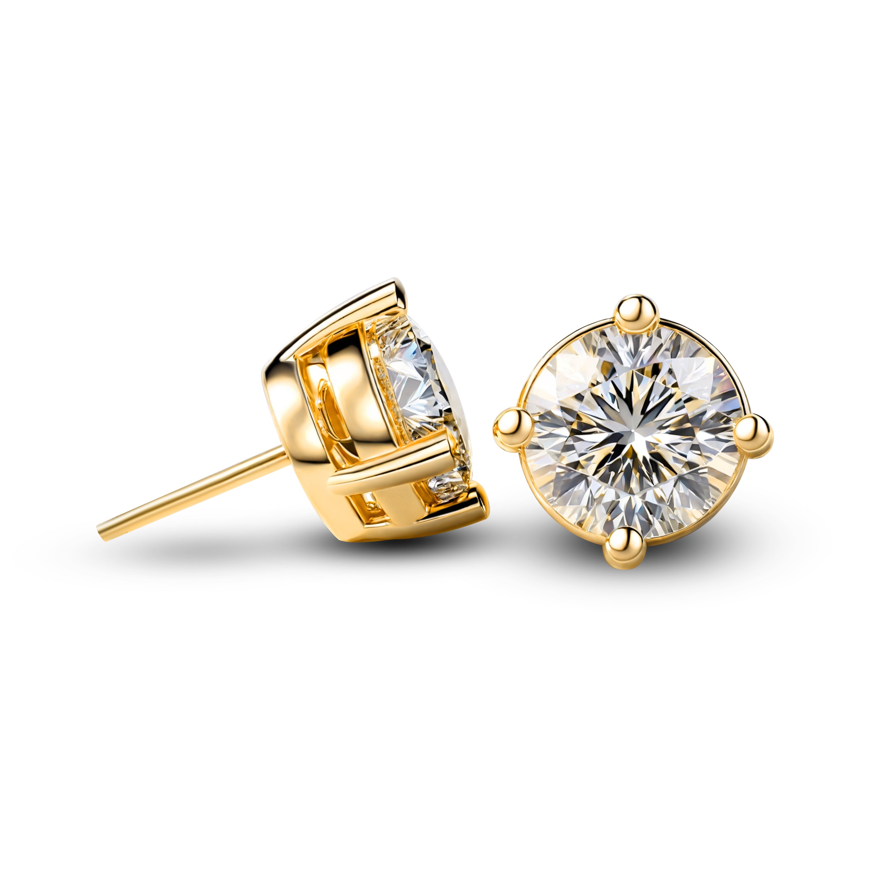 À ma magnifique épouse | Boucles d'oreilles Moissanite taille ronde | Cadeau pour elle